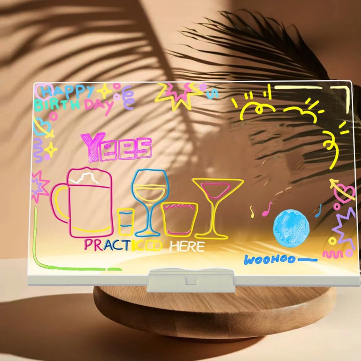 LED Illuminated Writing Board Set with Neon Markers & Stand - Reusable Message Board - Happy Price - Image 4