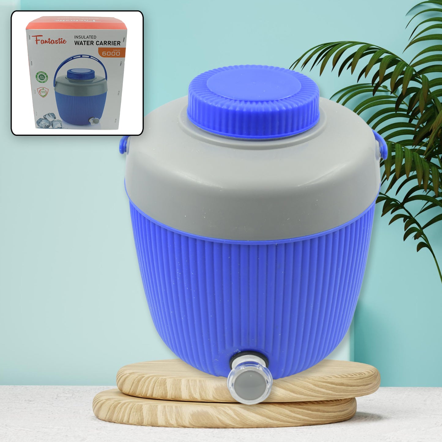 Insulated Water Jug Insulated Plastic Water Jug With A Sturdy Handle Water Jug Camper With Tap Plastic Insulated Water Water Storage Cool Water Storage For Home Travelling (6000 Ml ) - Happy Price - Image 2