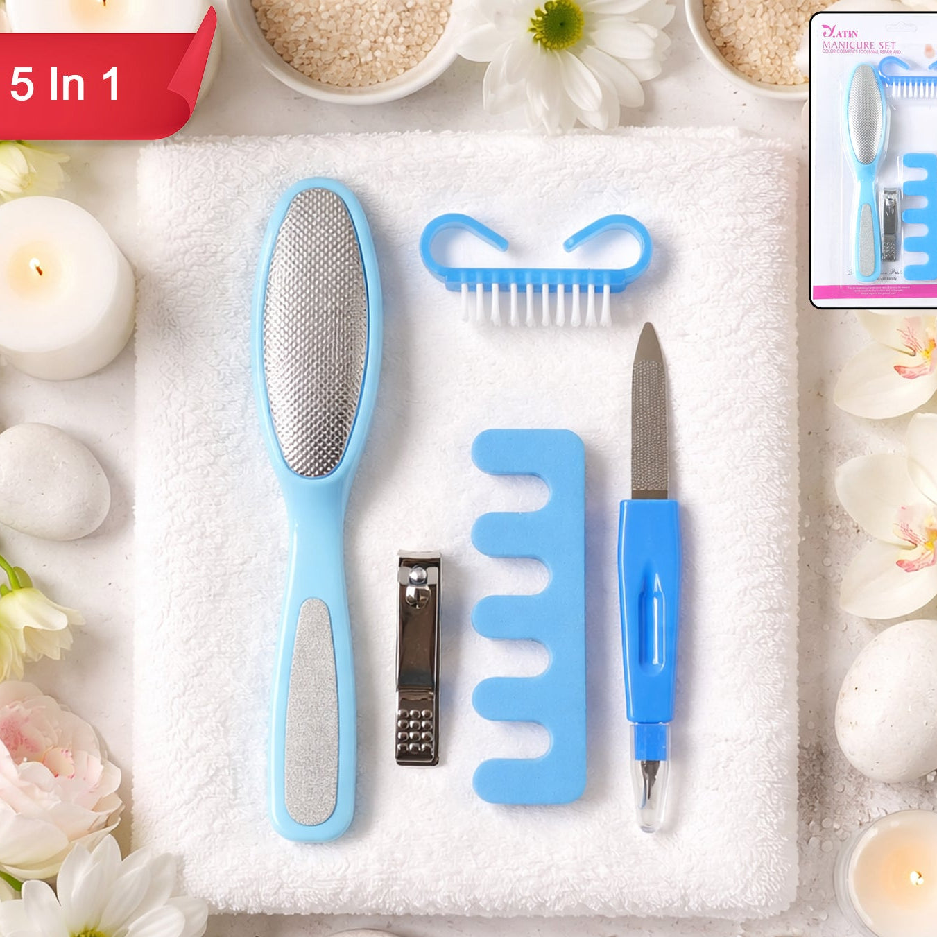 5 In 1 Manicure Pedicure Nail Care Kit (1 Set)
