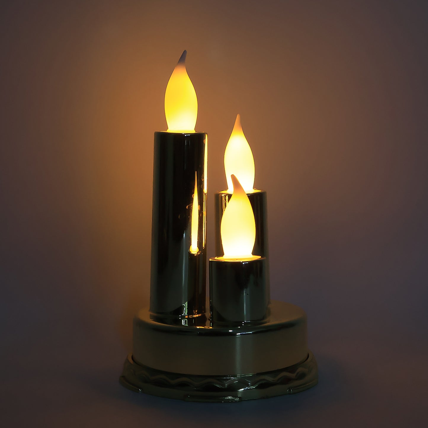 Golden Triple LED Flameless Candle Lamp (1 Pc) - Safe & Elegant Home Decor - Happy Price - Image 4