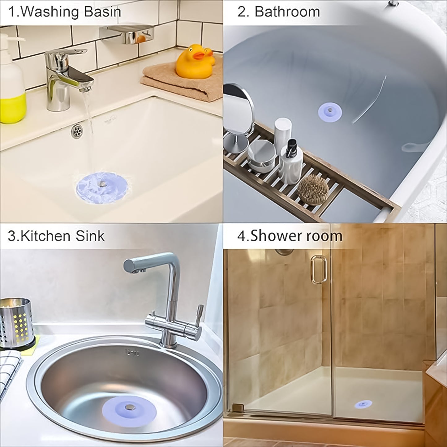 Creative 2-in-1 Blue Silicone Sewer Sink Sealer Cover Drainer (Multicolour 1 Pc) - Happy Price - Image 3