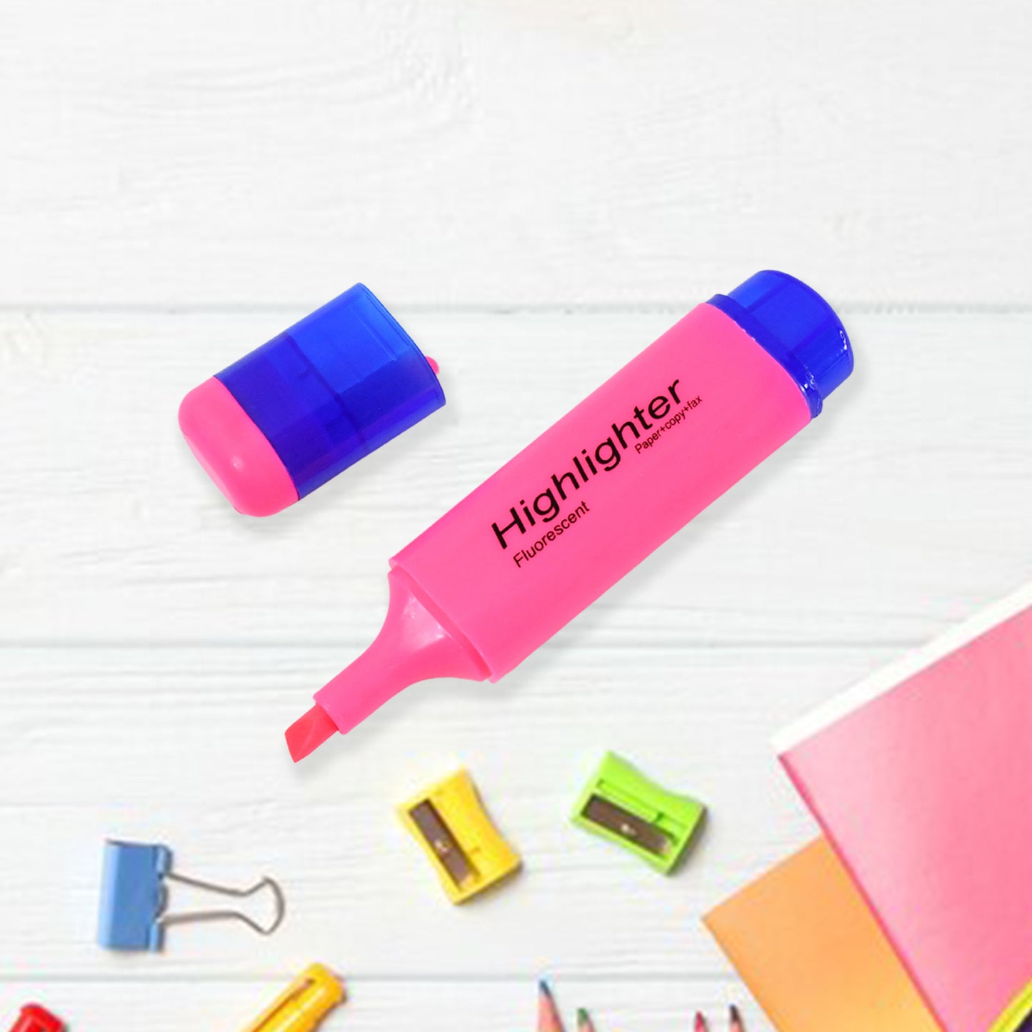 Highlighter Pen Assorted Colours Water Based Broad Tip Writing Marker (3 Pcs Set) - Happy Price - Image 5