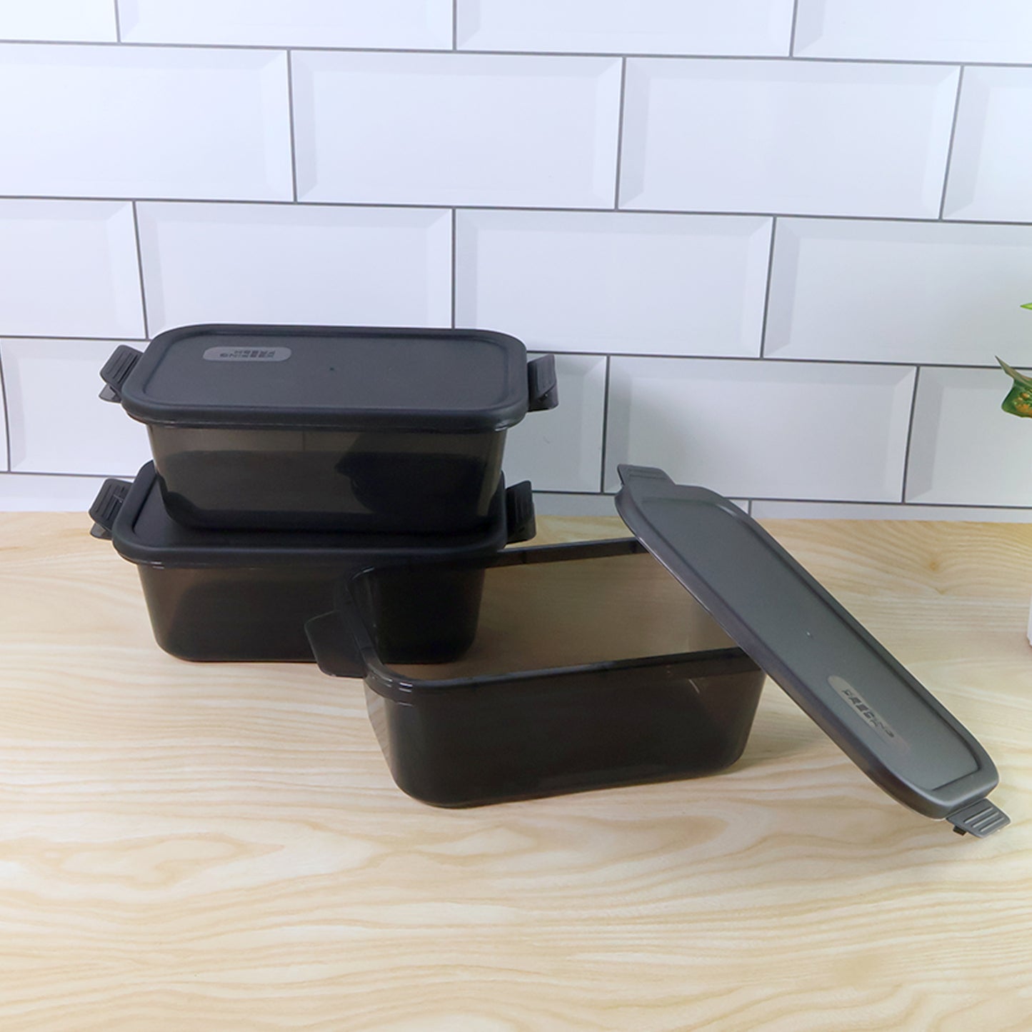 Set of 3 Rectangular Food Containers with Clip-Lock Lids - Happy Price - Image 4