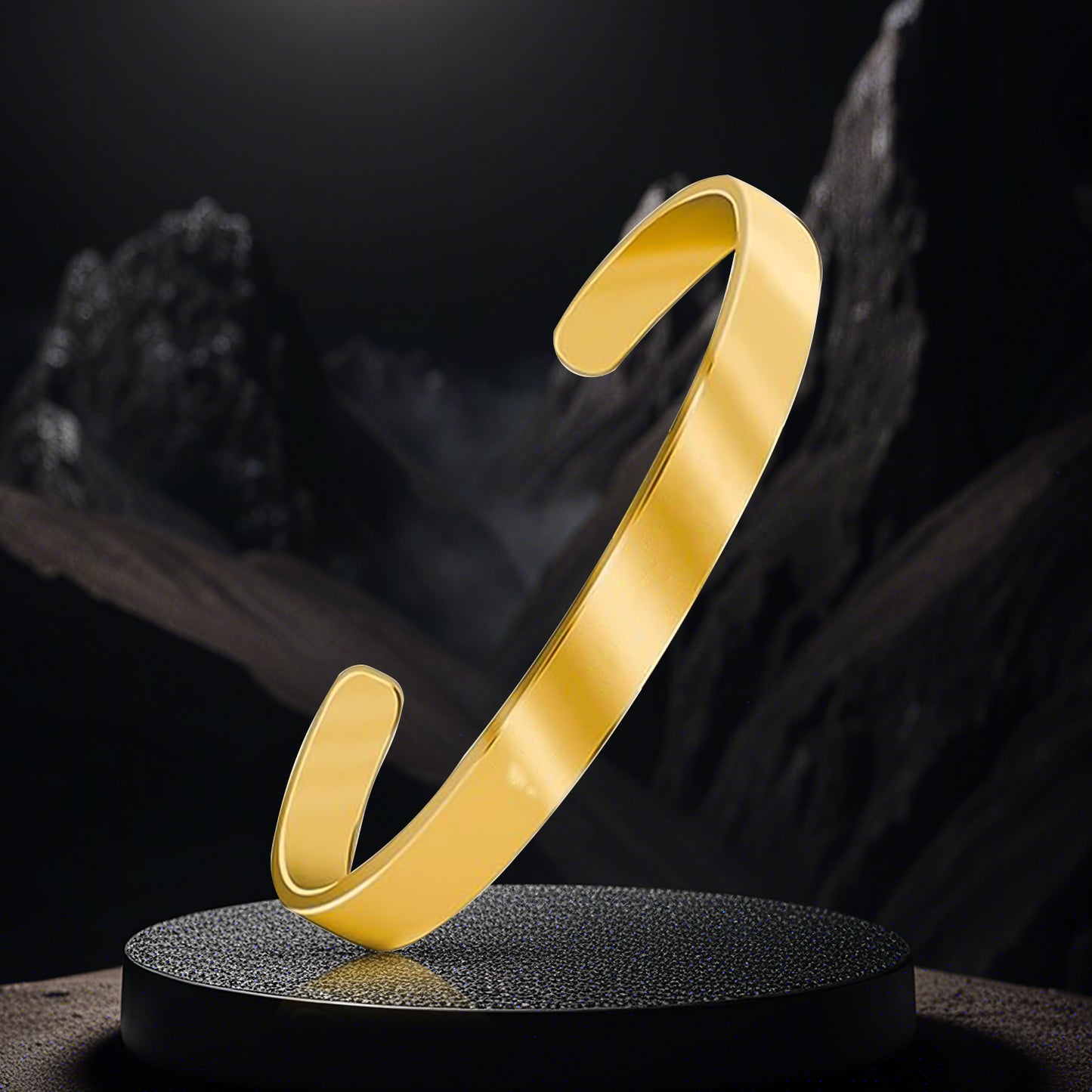 Gold Finish Open Cuff Bracelet Kada for Men & Women (1 Pc) - Happy Price - Image 3