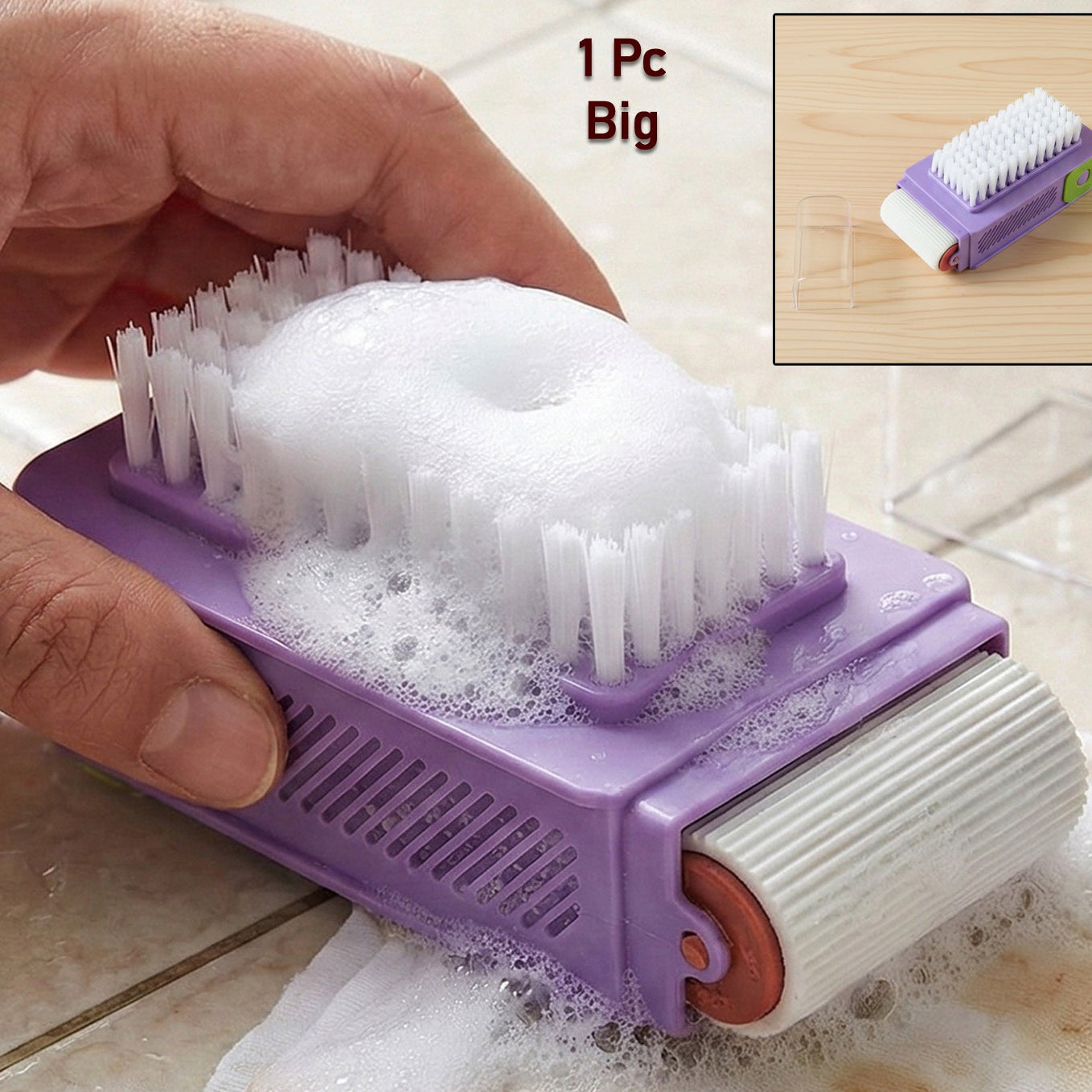 Big Multi-Purpose Cleaning Brush with Roller Scrubber (1 Pc) - Happy Price - Image 1
