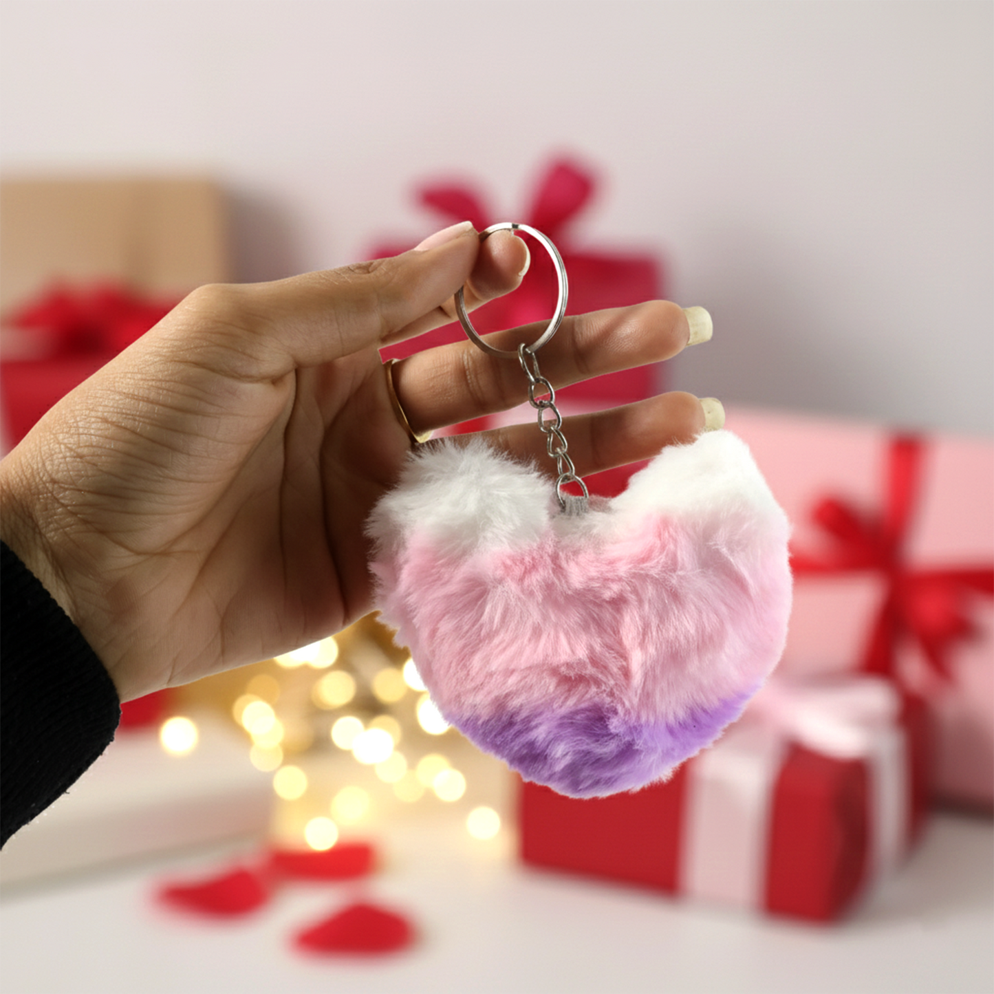 Cute Heart Plush Keychain - 1 Pc - Happy Price - Image 5