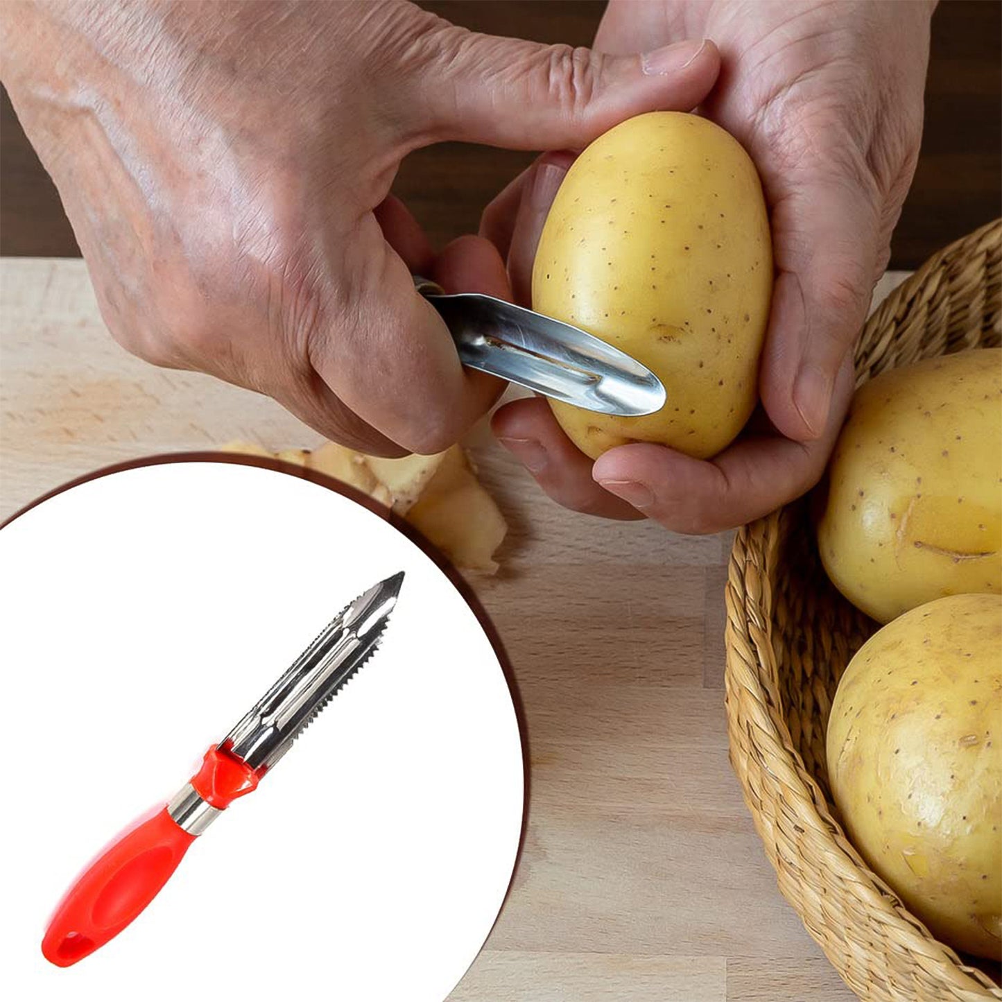 Multipurpose 2-in-1 Stainless Steel Knife Peeler (1 Pc) - Happy Price - Image 4