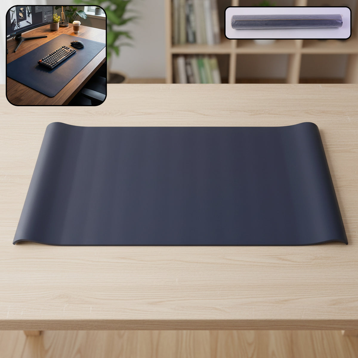 Large 80x40 Cm Desk Mat with Leather Finish - Anti-Slip Base (1 Pc) - Great Price - Image 2