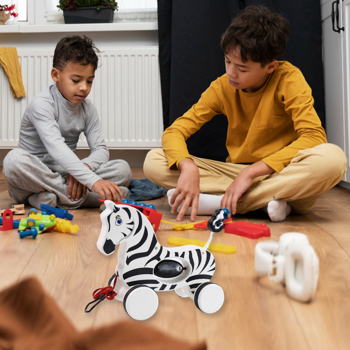 Zebra Pull Along Toy Baby Early Walking Pull Toy Rope Toy For Babies Walking Toy - Happy Price - Image 3