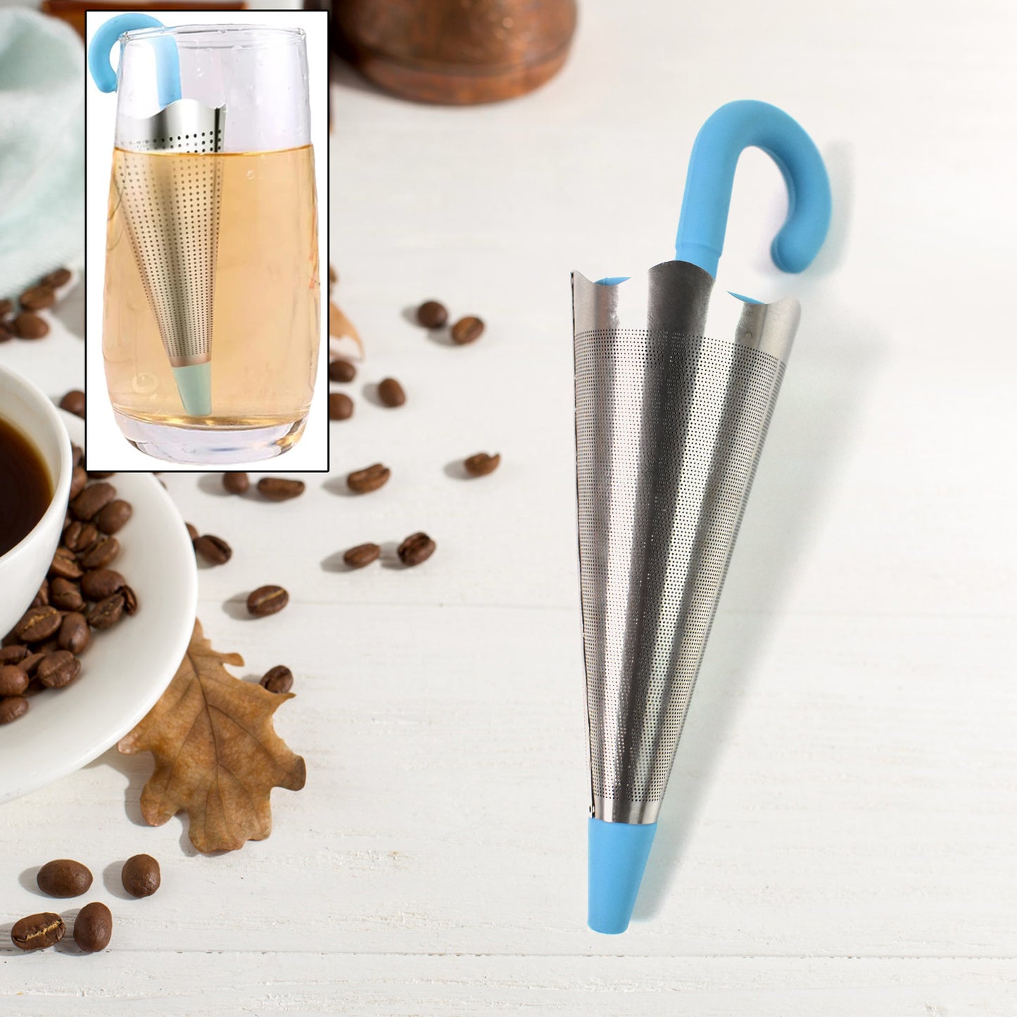 Reusable Cute Umbrella Tea Strainer Without Tray Stand (1 Pc Mix Color) - Happy Price - Image 2