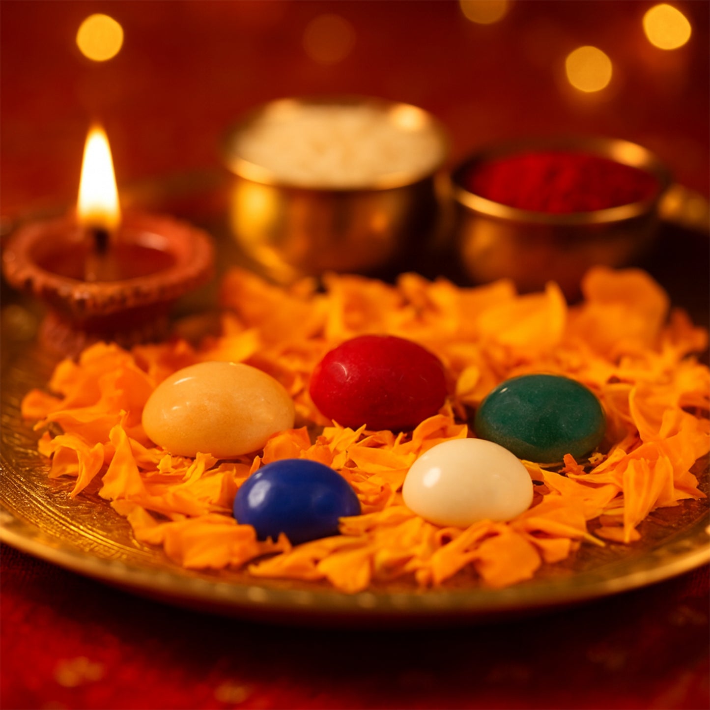 Panch Ratna Gemstone Set - 5 Auspicious Stones for Pooja & Prosperity - Happy Price - Image 3