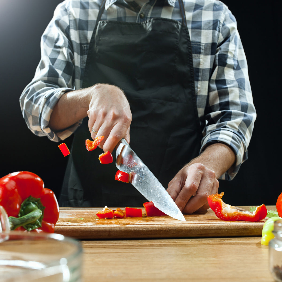 Thick Wooden Bamboo Kitchen Chopping Cutting Slicing Board With Holder For Fruits Vegetables Meat - Happy Price - Image 3