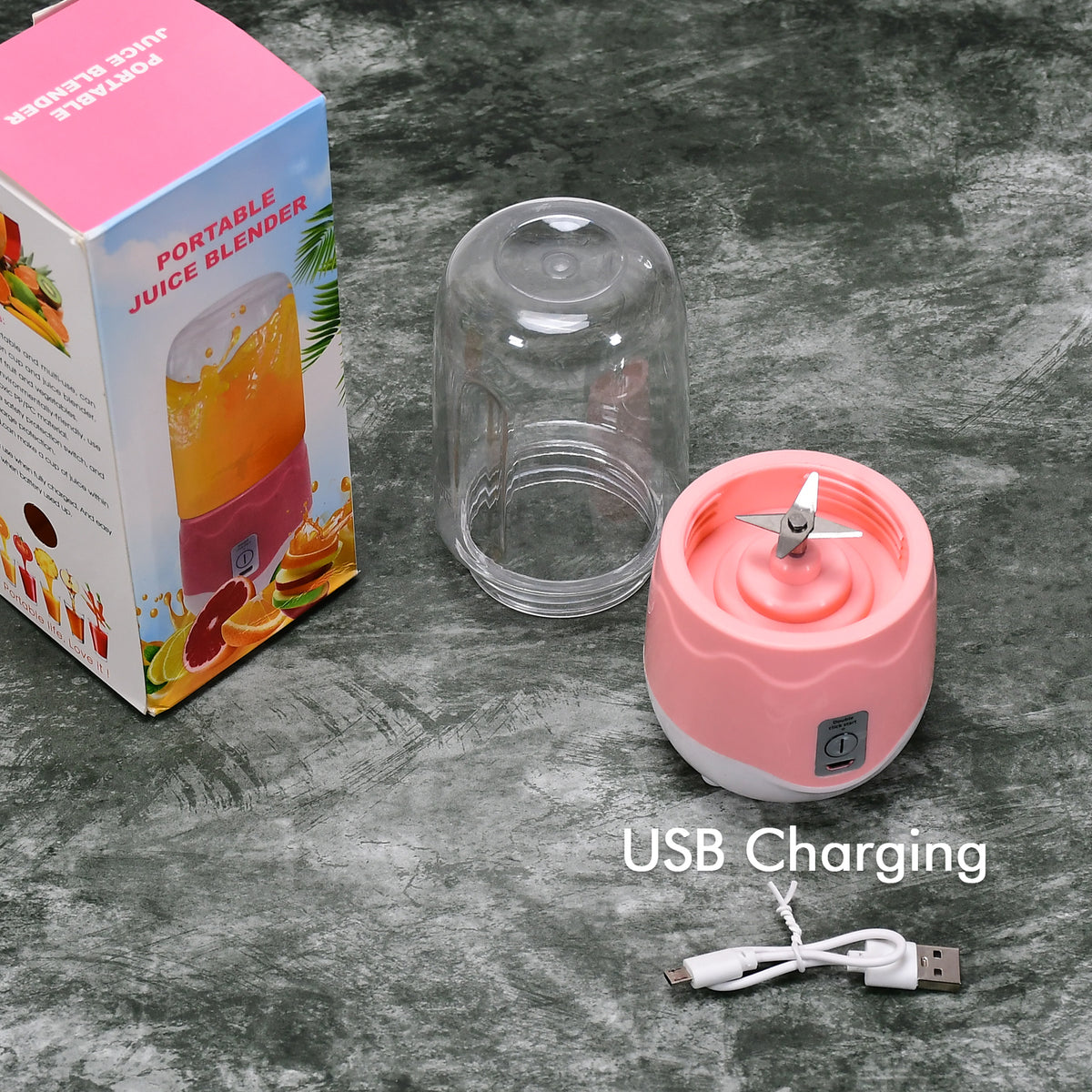 Portable Blender Personal Blender Juicer Cup Mini Handheld Blender With 4 Blades Mixer For Fruit Shakes And Smoothies Portable Juicer (Multicolor) - Happy Price - Image 7