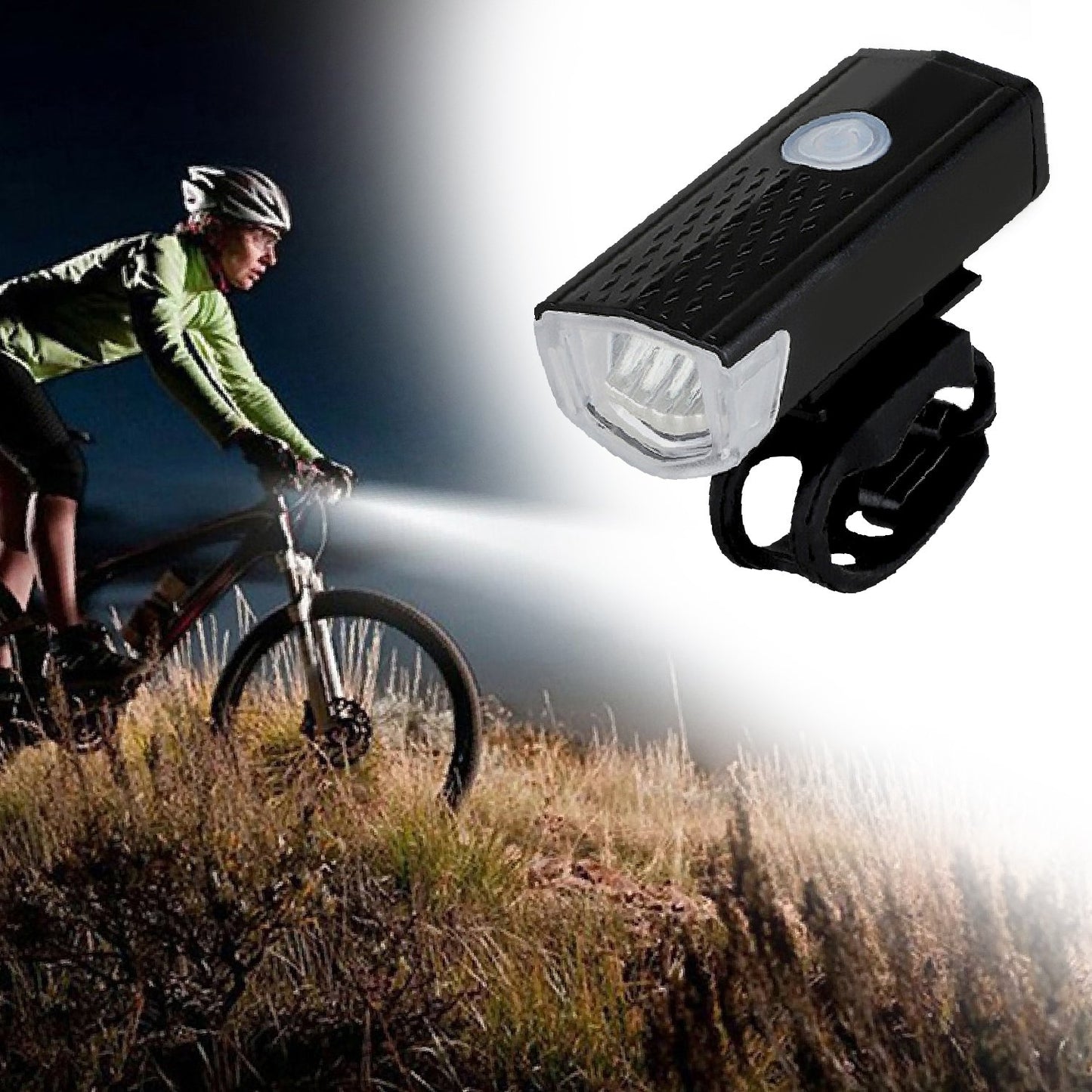 Usb Rechargeable Bicycle Light Set 400 Lumen Super Bright Headlight Front Lights - Happy Price - Image 2