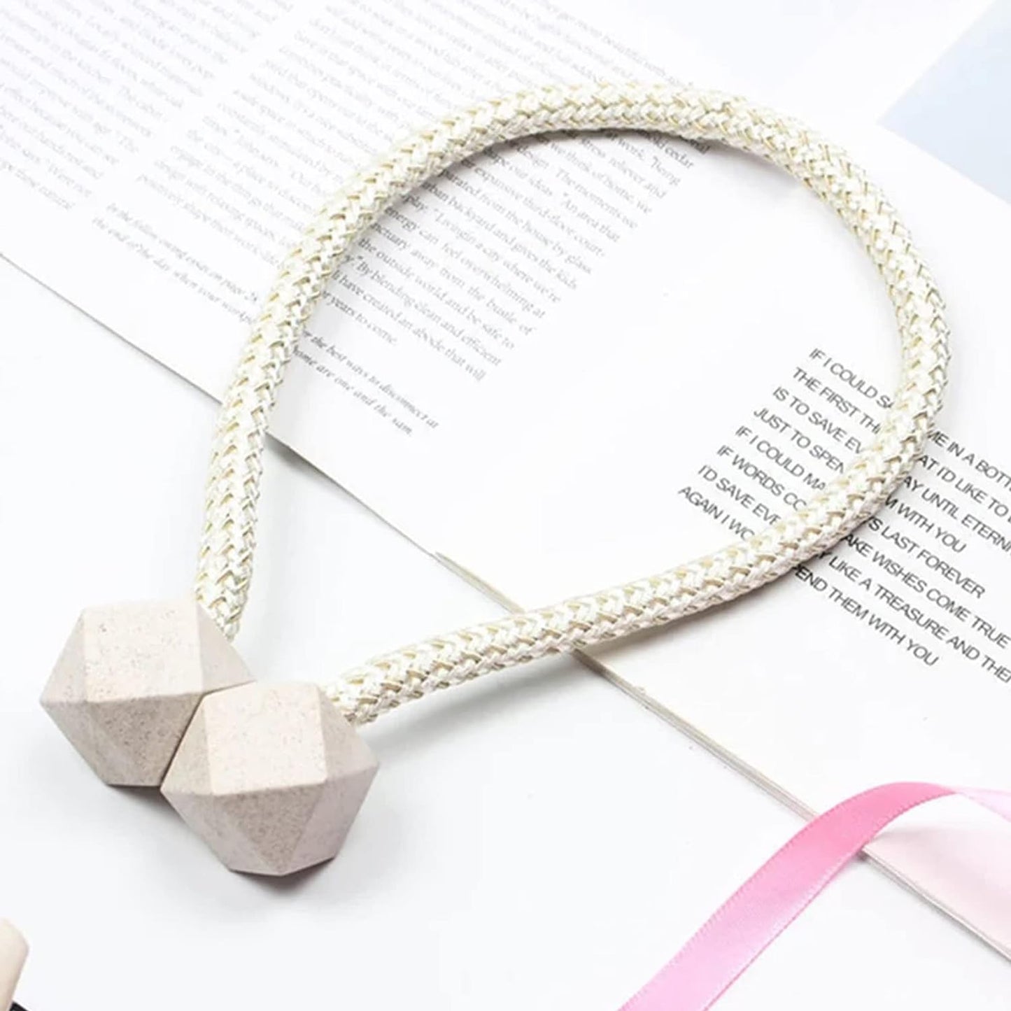 Plastic Curtain Tiebacks with Decorative Pearl Accents - Set of 2 - Happy Price - Image 3