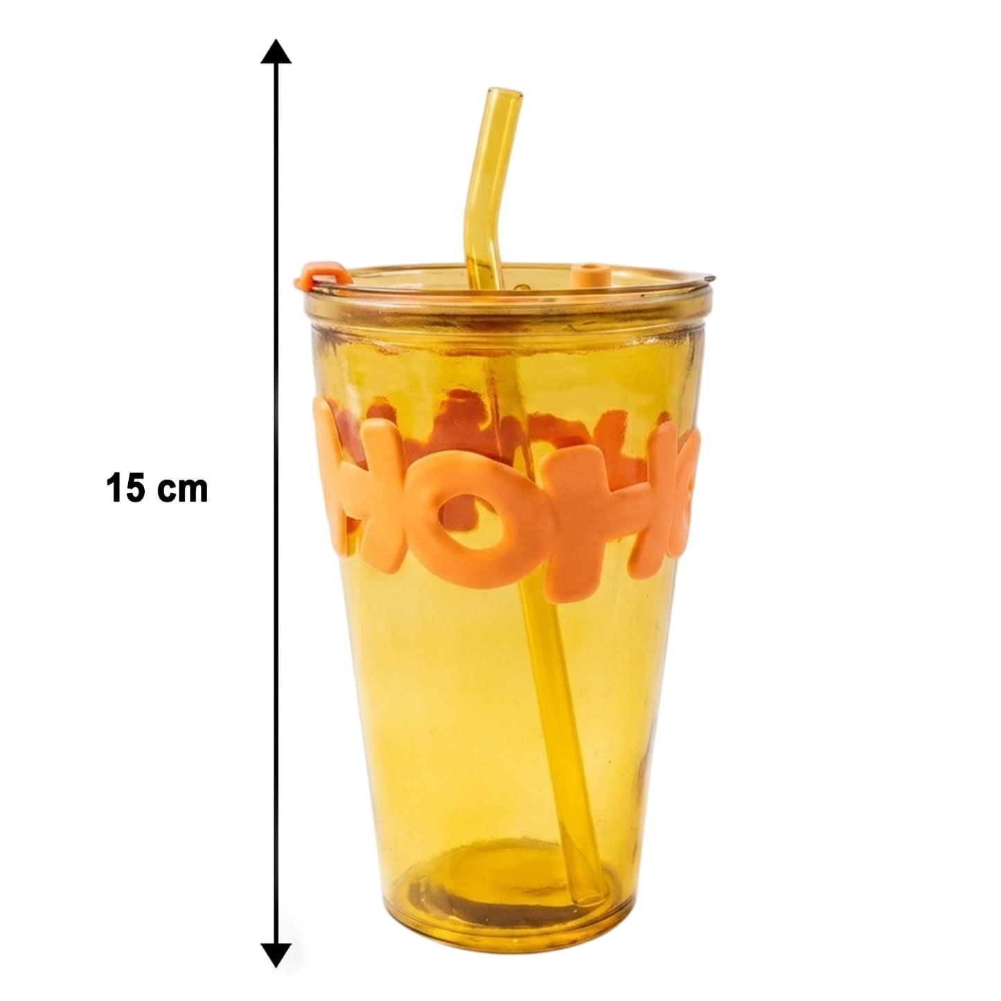 Glass Tumbler with Lid and Straw - 450 ML Capacity, Leak-Resistant - Great Price - Image 5
