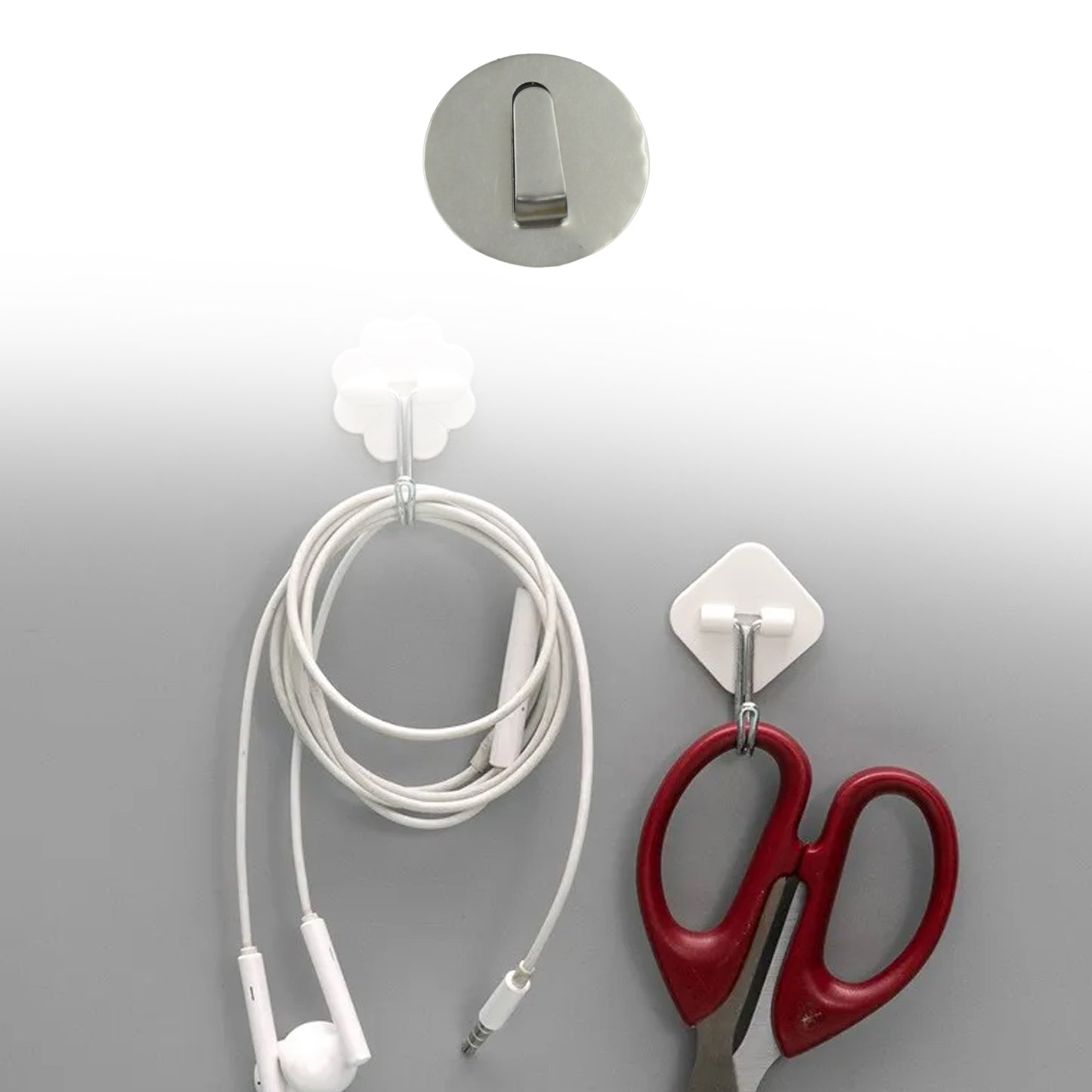 Multipurpose Steel Wall Hanging Hook 12 Pc Self Adhesive Wall Hanging Hooks Sticker Hook Suitable For Wall Paper Calender Bathroom Tiles Kitchen Key Hange And Etc Hook 12 (Pack Of 12) - Happy Price - Image 3