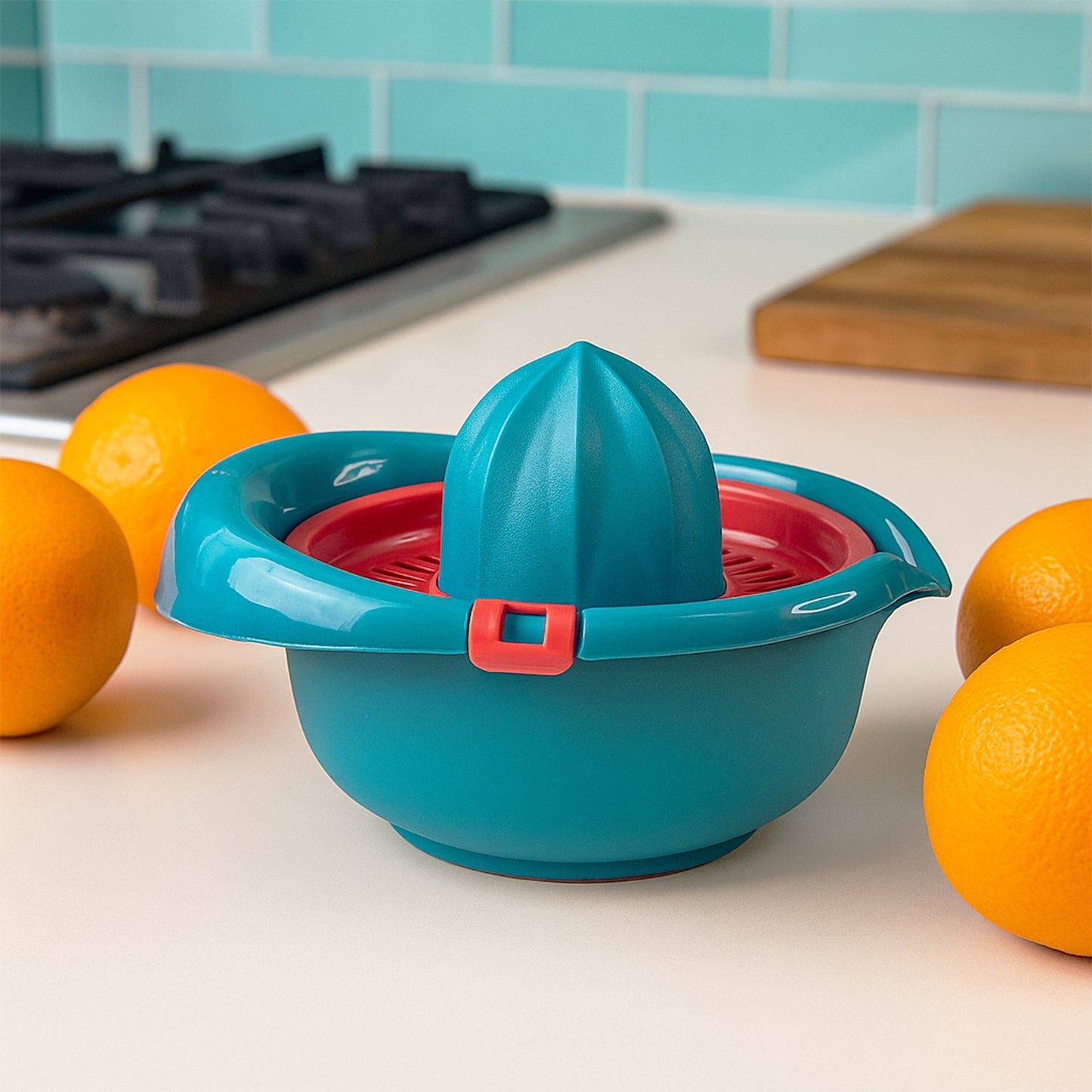 Premium Manual Citrus Juicer with Lock System - 1 Pc Hand Press for Oranges, Lemons - Happy Price - Image 3