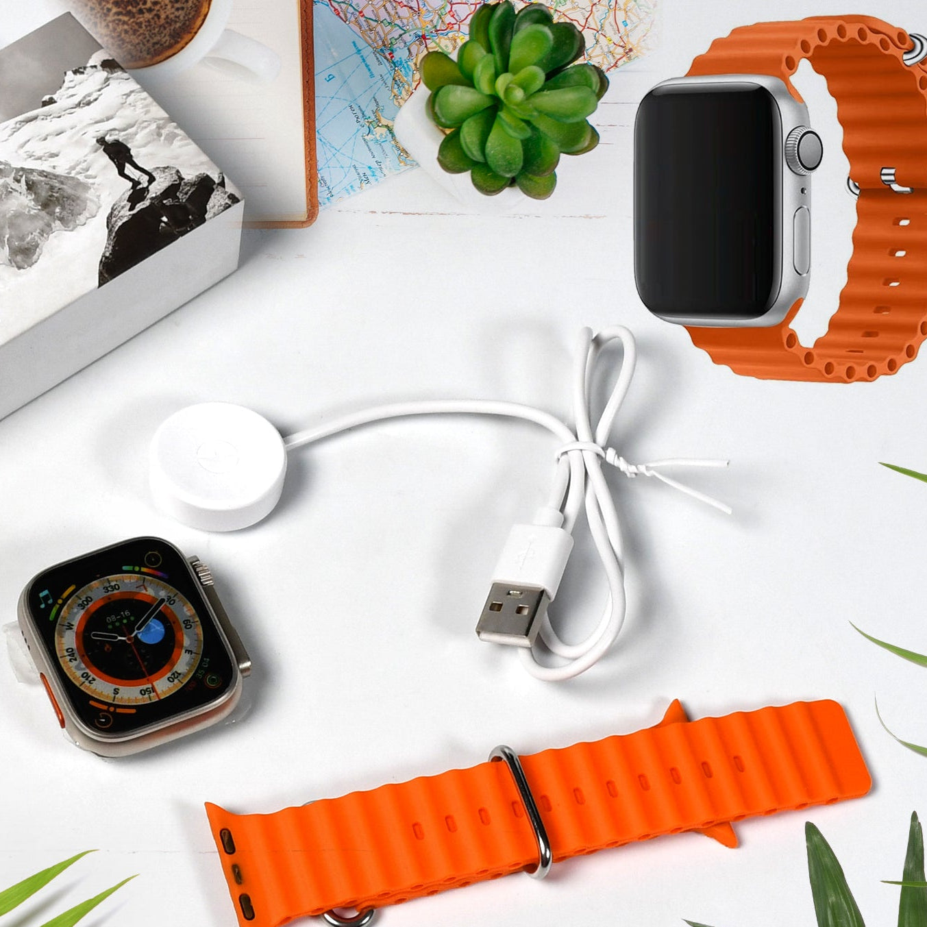 Ultra Seris T800 Smart Watch Men Female Smartwatch Bluetooth Call Wireless Charge Fitness Bracelet Watch Large 49 Mm Screen Smart Watch - Happy Price - Image 1