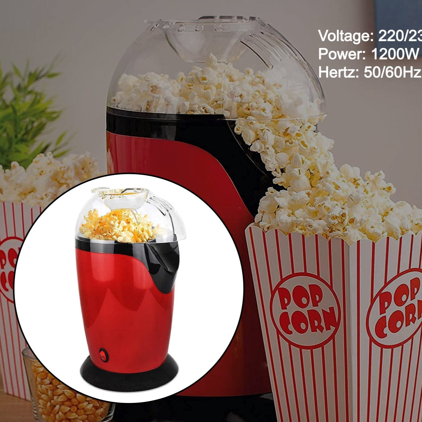 Hot Air Popcorn Popper Electric Machine Snack Maker - Happy Price - Image 1