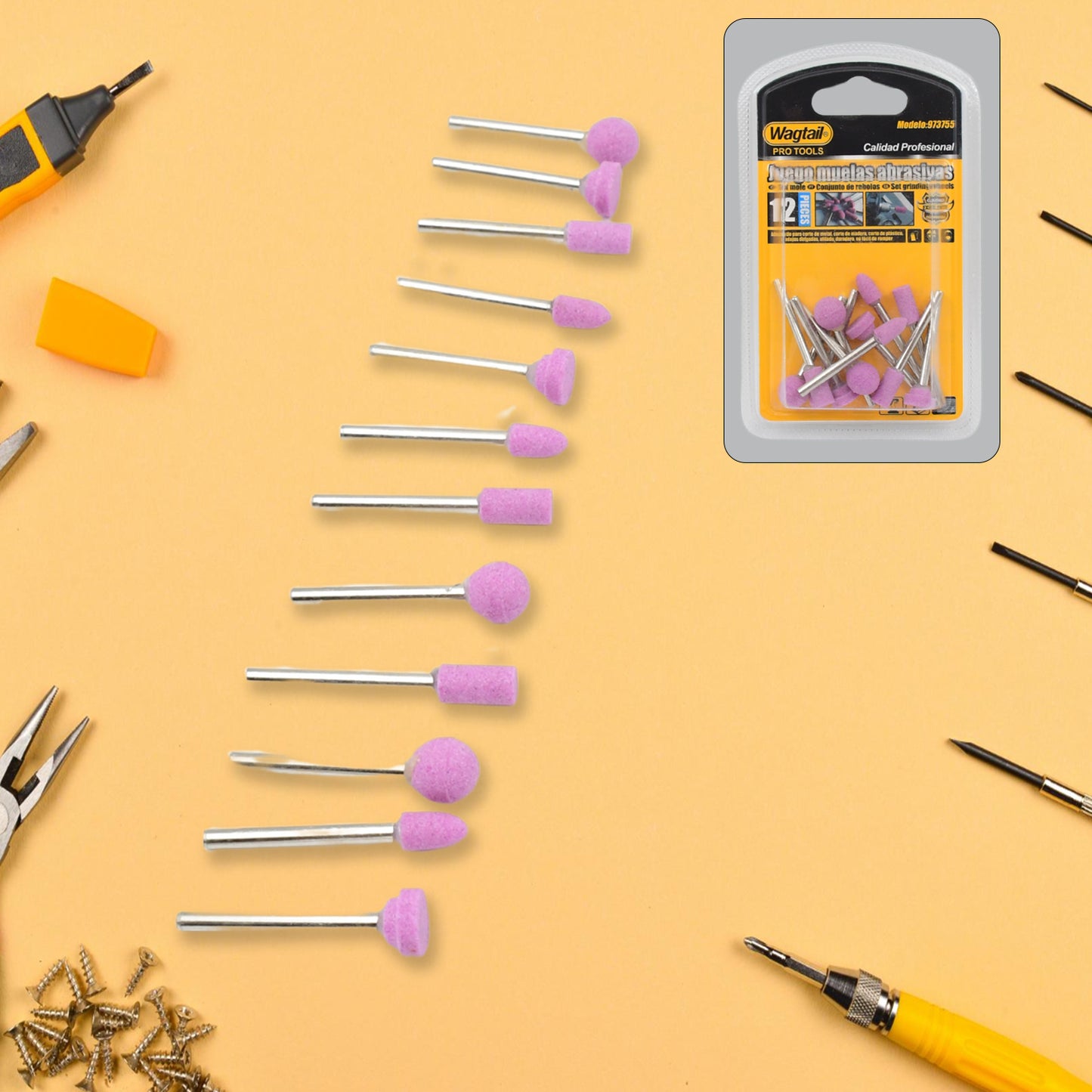 Grinding Wheels Head Grinding Head (Different Design 12 Pcs Set) - Happy Price - Image 2