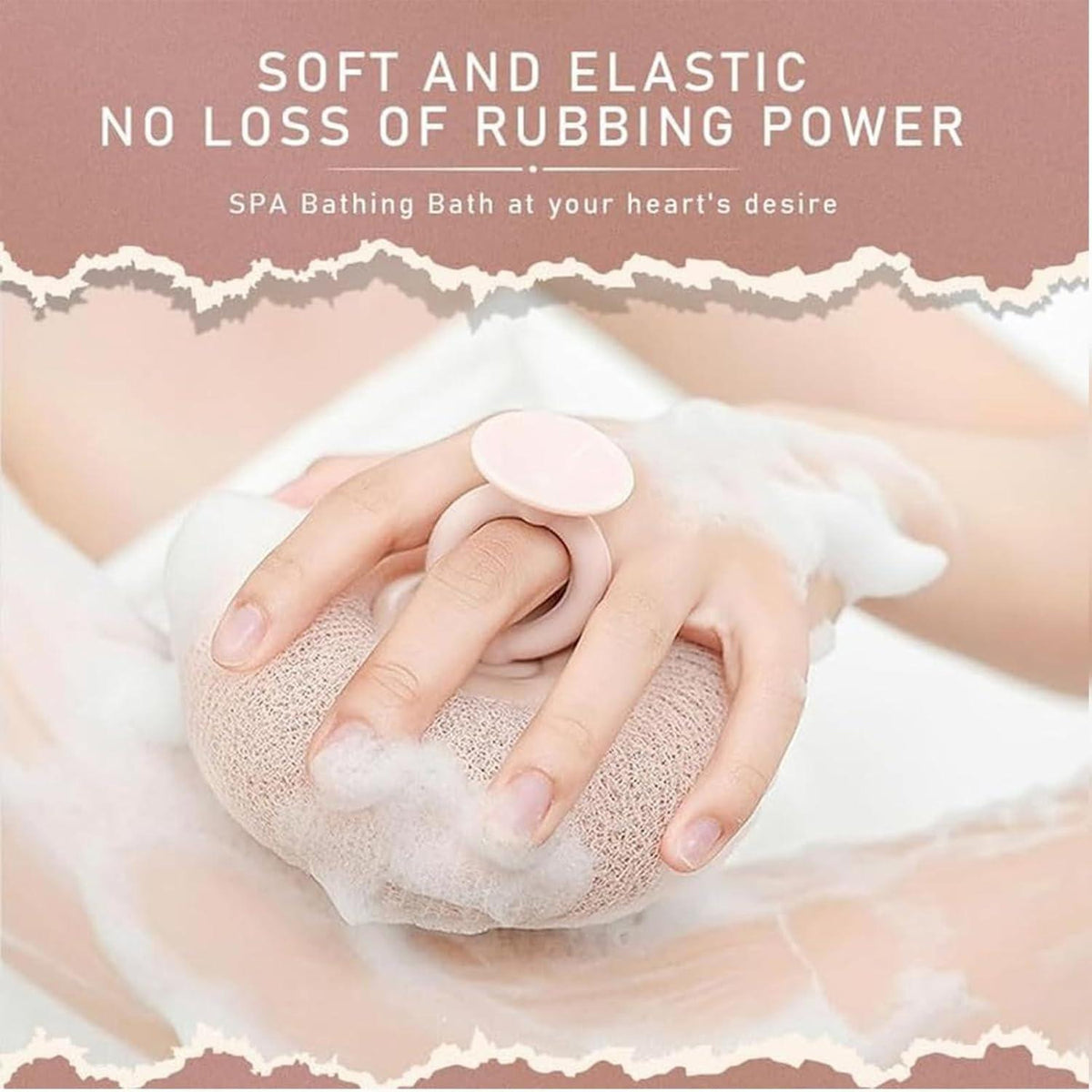 Soft Round Bath Scrubber with Foam Grip - 1 Pc - Happy Price - Image 2