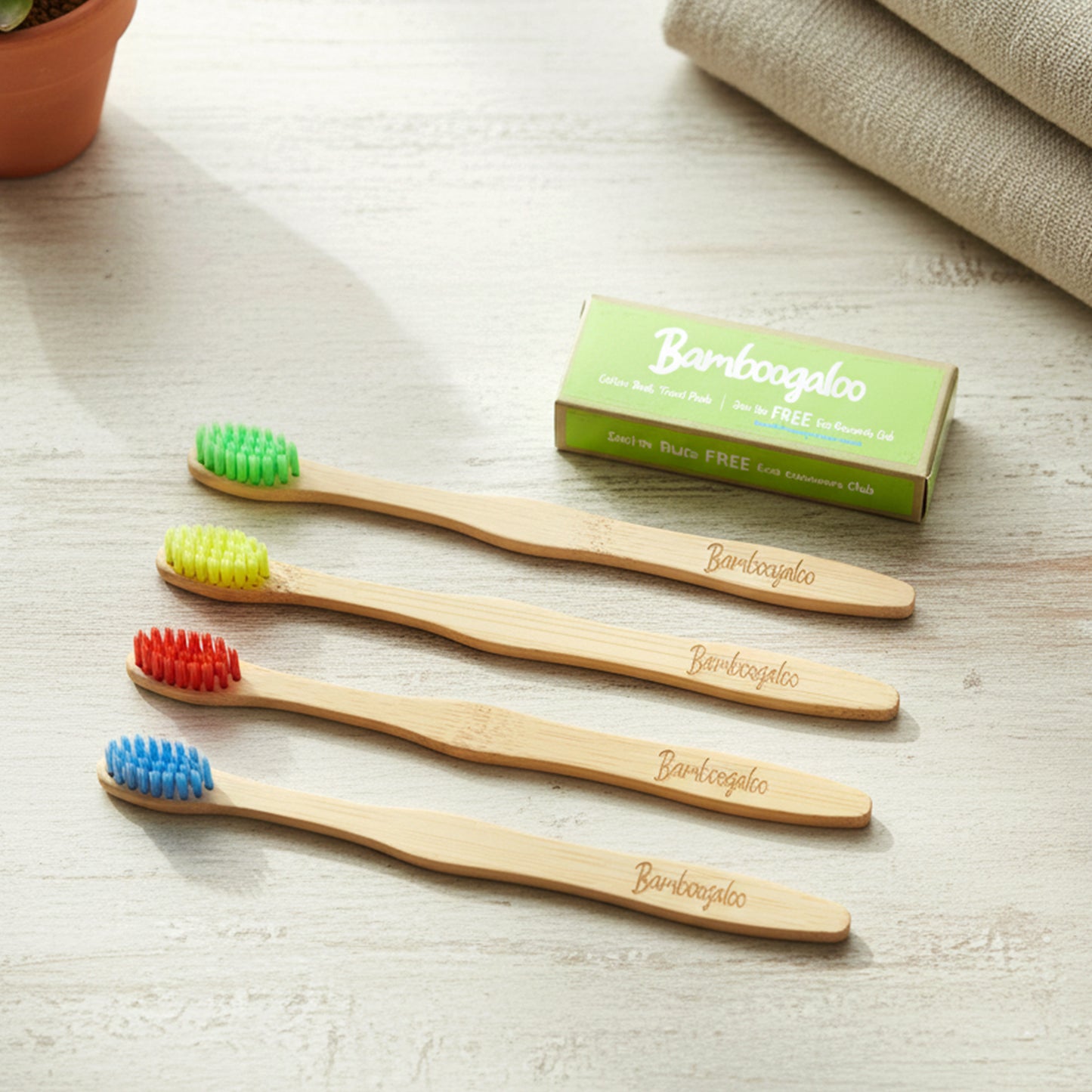Bamboo Toothbrush Set for Adults - Pack of 4 - Happy Price - Image 2