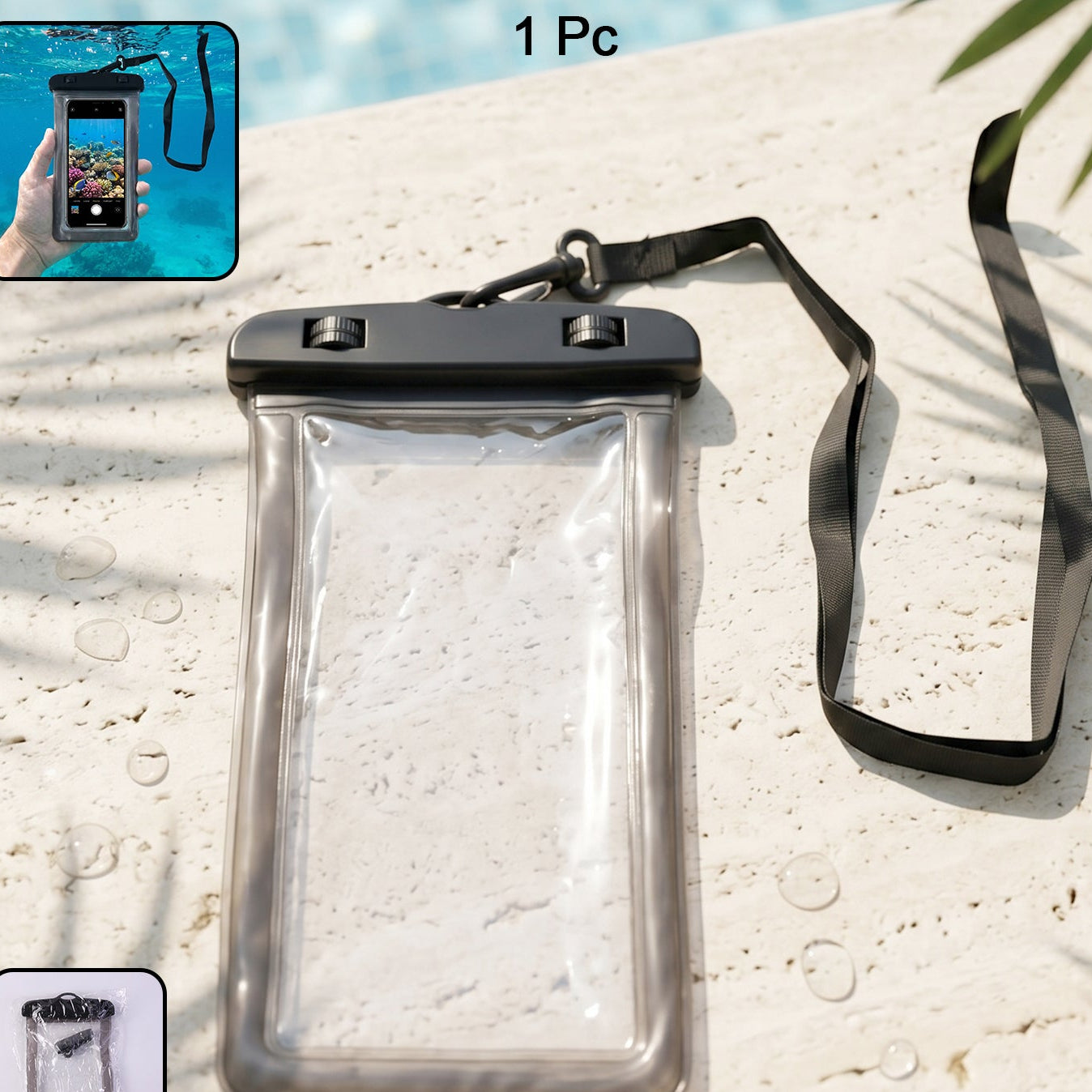 Waterproof Phone Pouch with Lanyard - 1 Pc Universal Sealed Case - Happy Price - Image 1