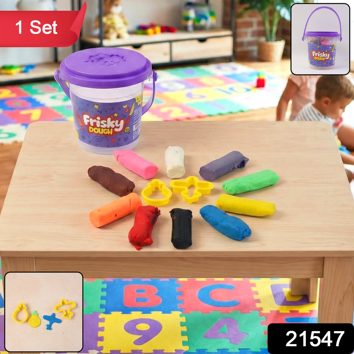 Frisky Modelling Dough Set with 12 Colours and Shape Cutters - Happy Price - Image 1