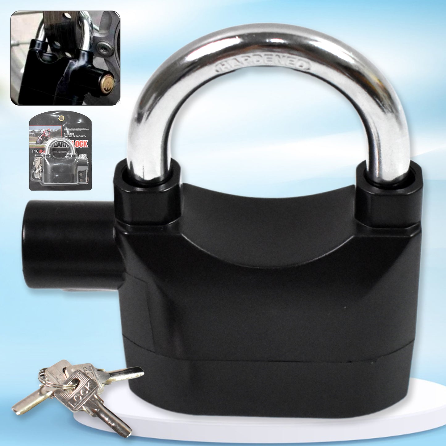 Plastic Body Waterproof Siren Alarm Smart Alarm Lock 3 Keys (1 Set) - Happy Price - Image 2