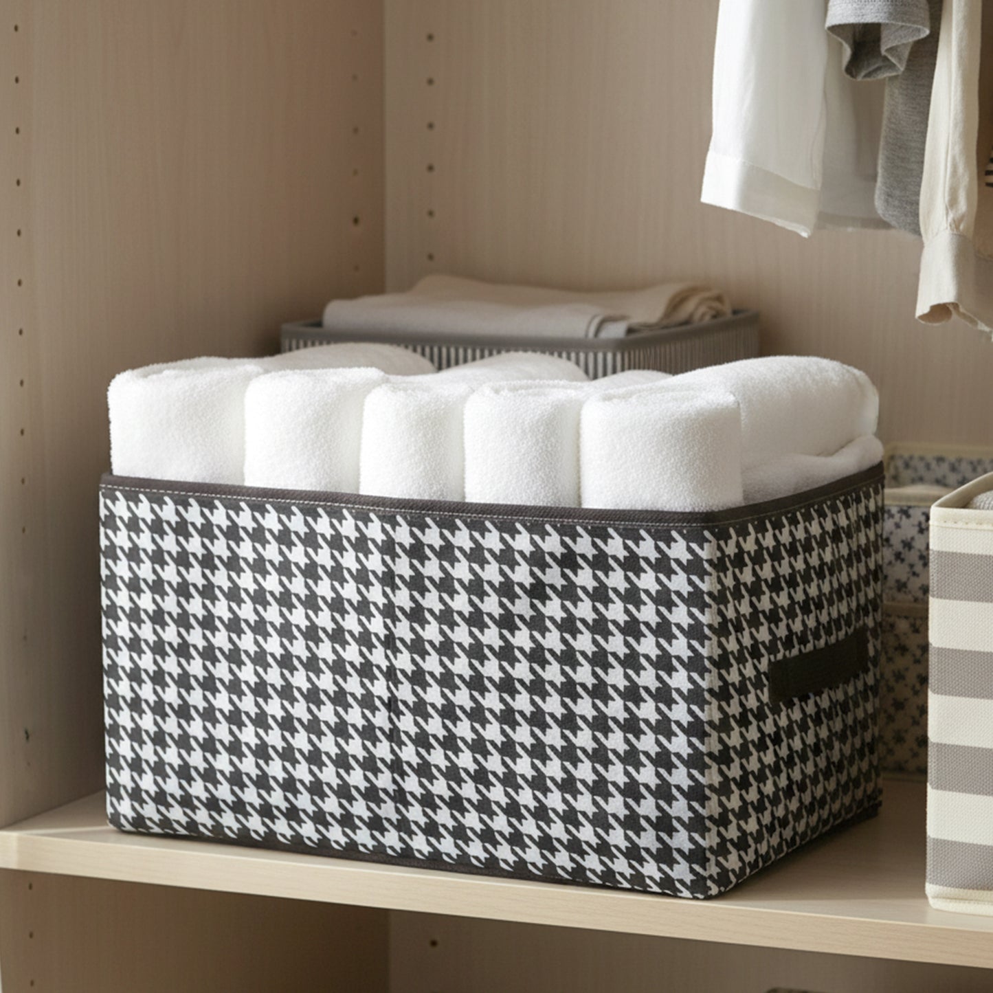 Fabric Storage Basket Organizer Box with Handle - 40x28cm, 1 Pc - Happy Price - Image 3