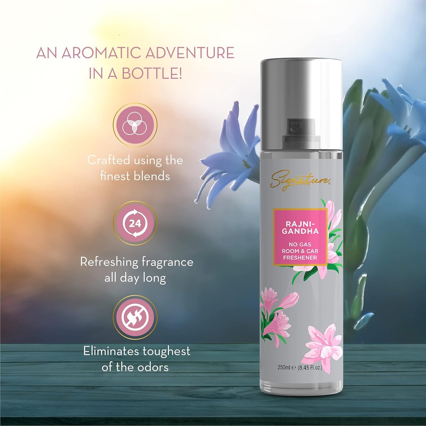 Signature Rajnigandha Air Freshener Spray 250 ML for Home & Car - Great Price - Image 3