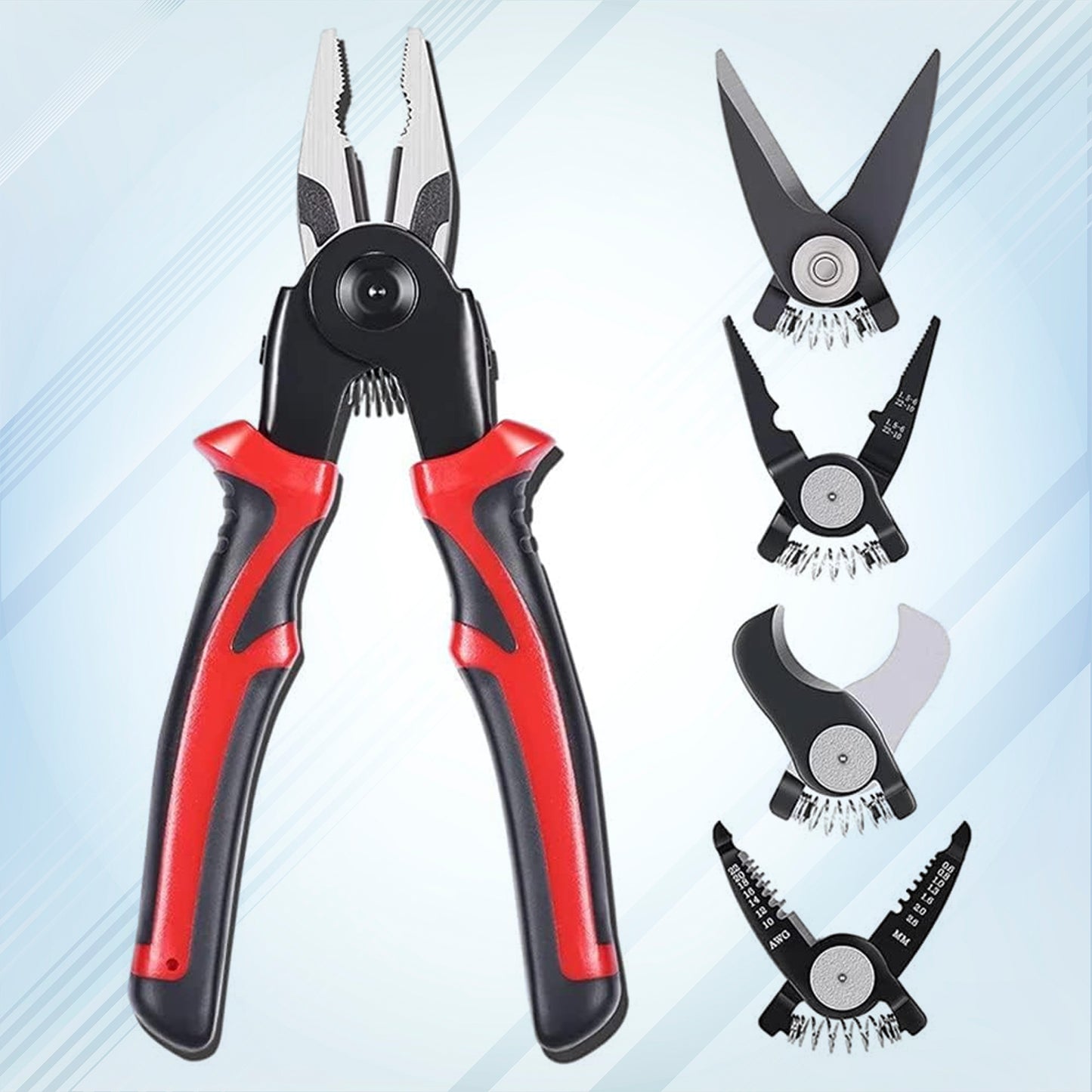 5 In 1 Wire Stripper Pliers Set Soft Grip Anti-slip Alloy Steel Cutting Gripping Stripping - Happy Price - Image 2