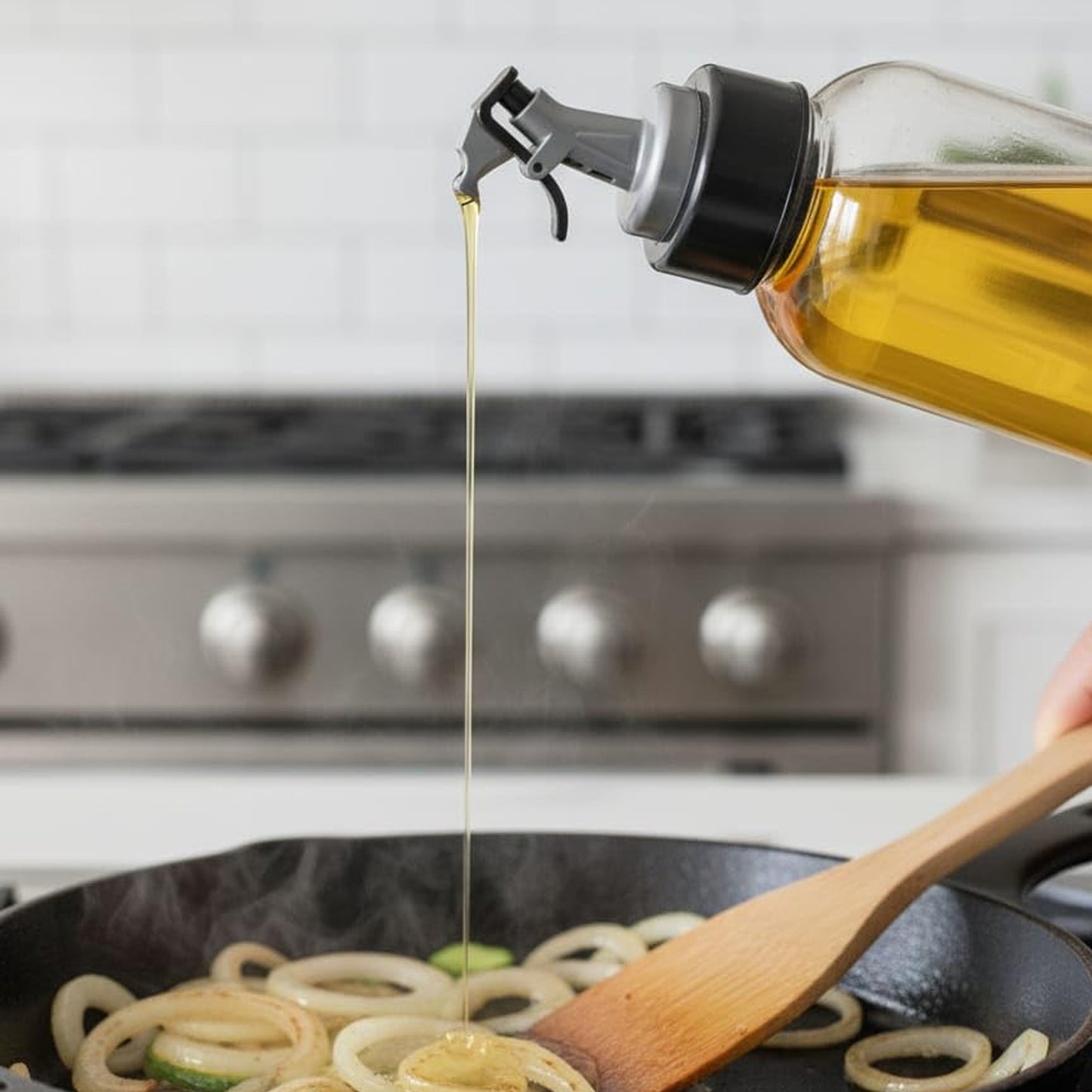 900 ML Kitchen Oil Dispenser Bottle with Flip Spout for Cooking - Great Price - Image 6
