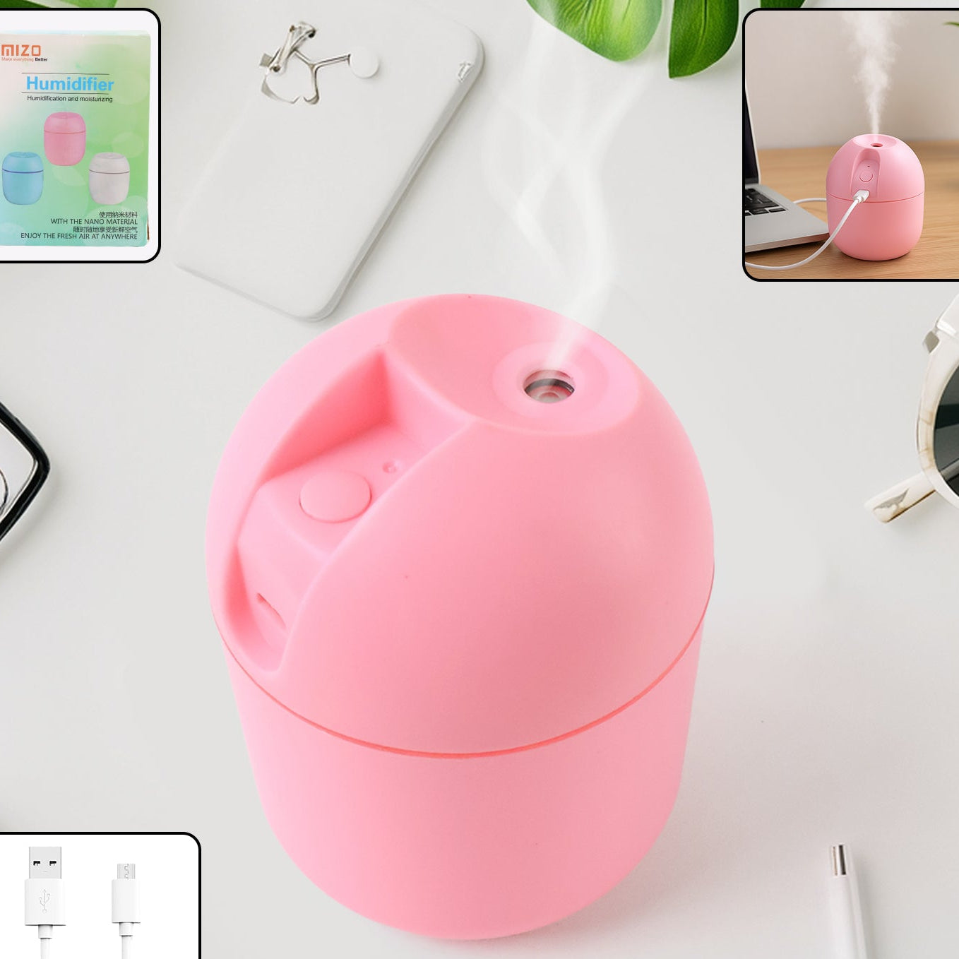 Usb Mini Air Humidifier For Home Office (1 Pc) - Happy Price - Image 1