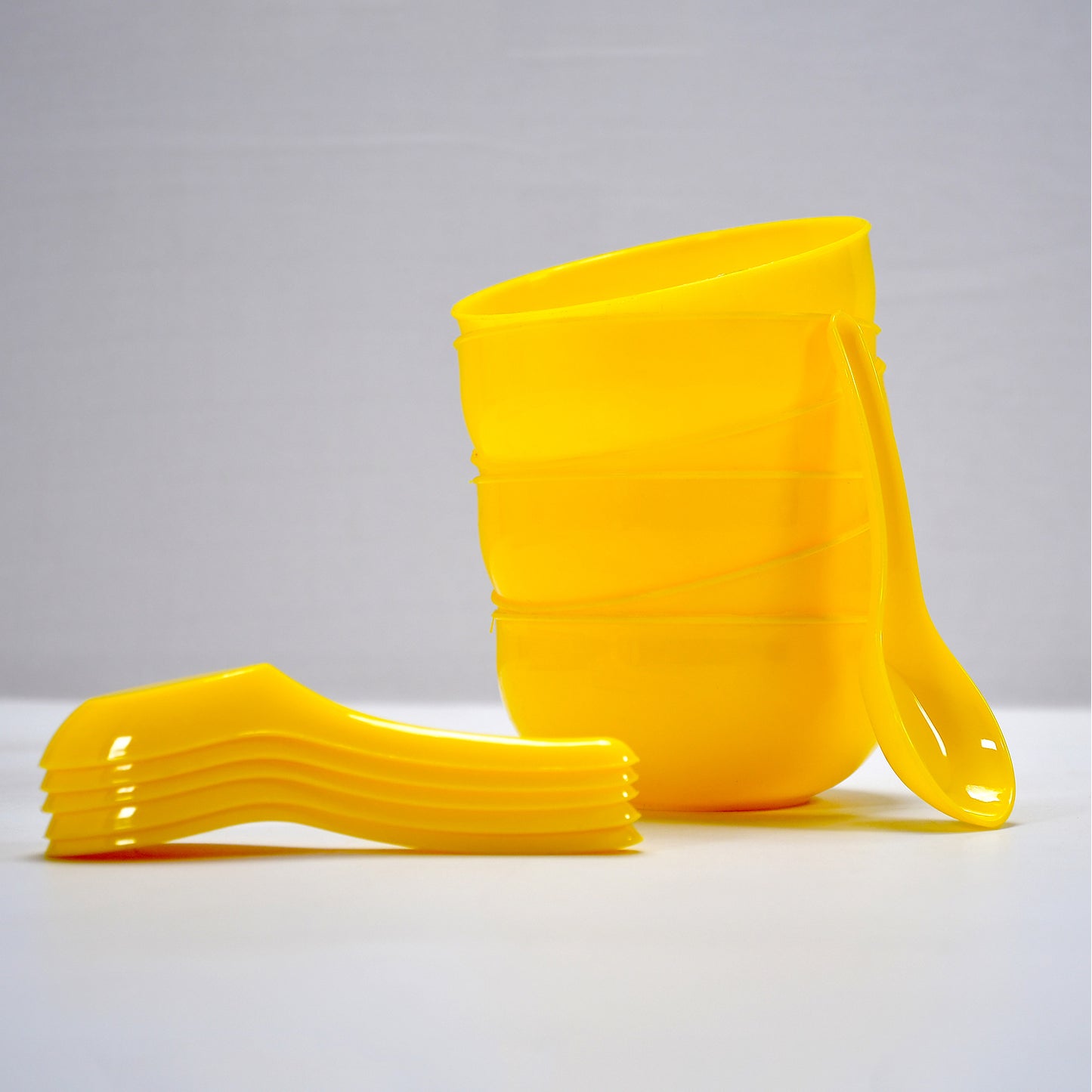 Soup Bowl Spoon Set Plastic For Kitchen Home Use - Happy Price - Image 4