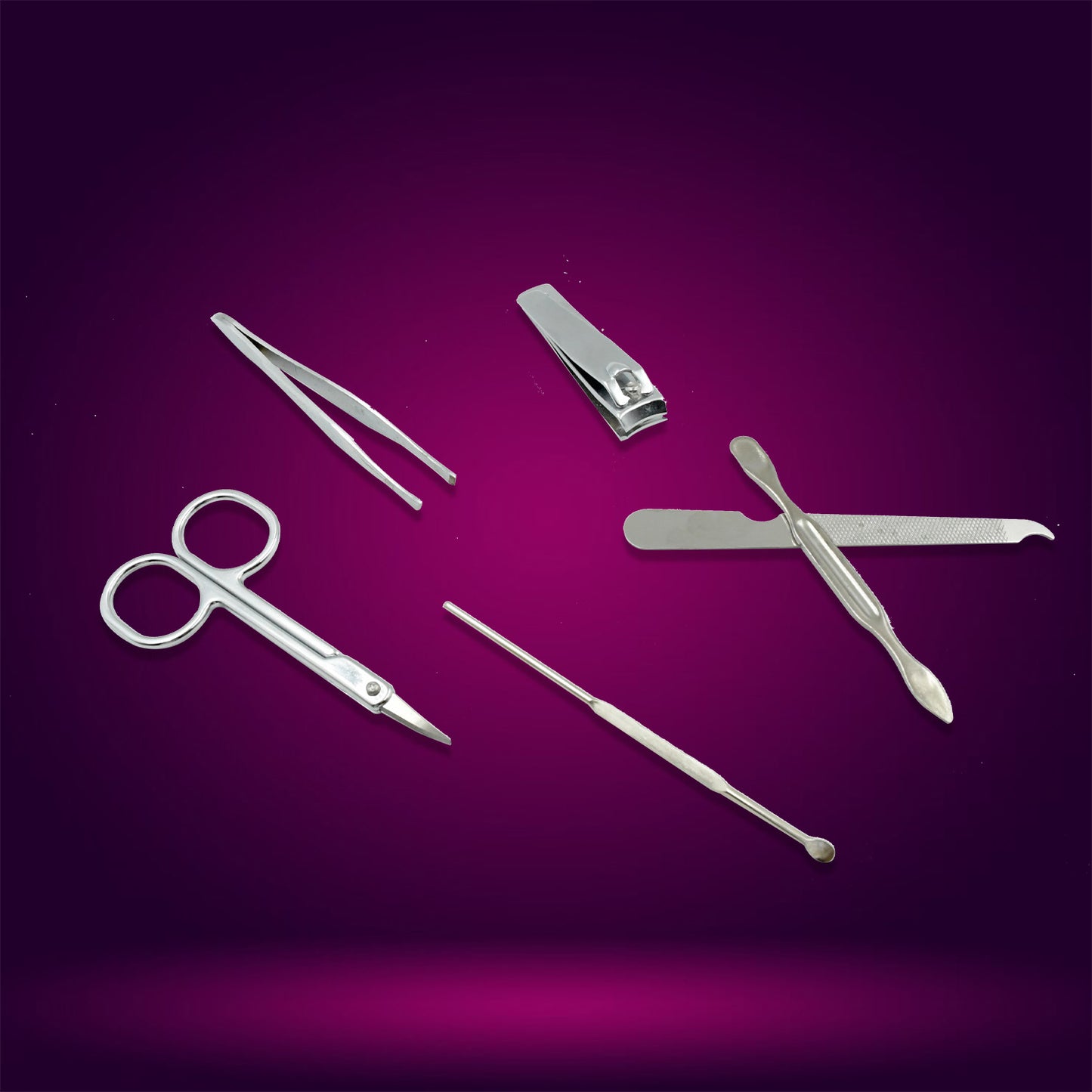 Nail Scissors Professional Nail Clippers Kit Manicure Set 6 Pieces Top Grade Stainless Steel Grooming Kit For Travel Or Home Manicure Set (6 Pc Set) - Happy Price - Image 3