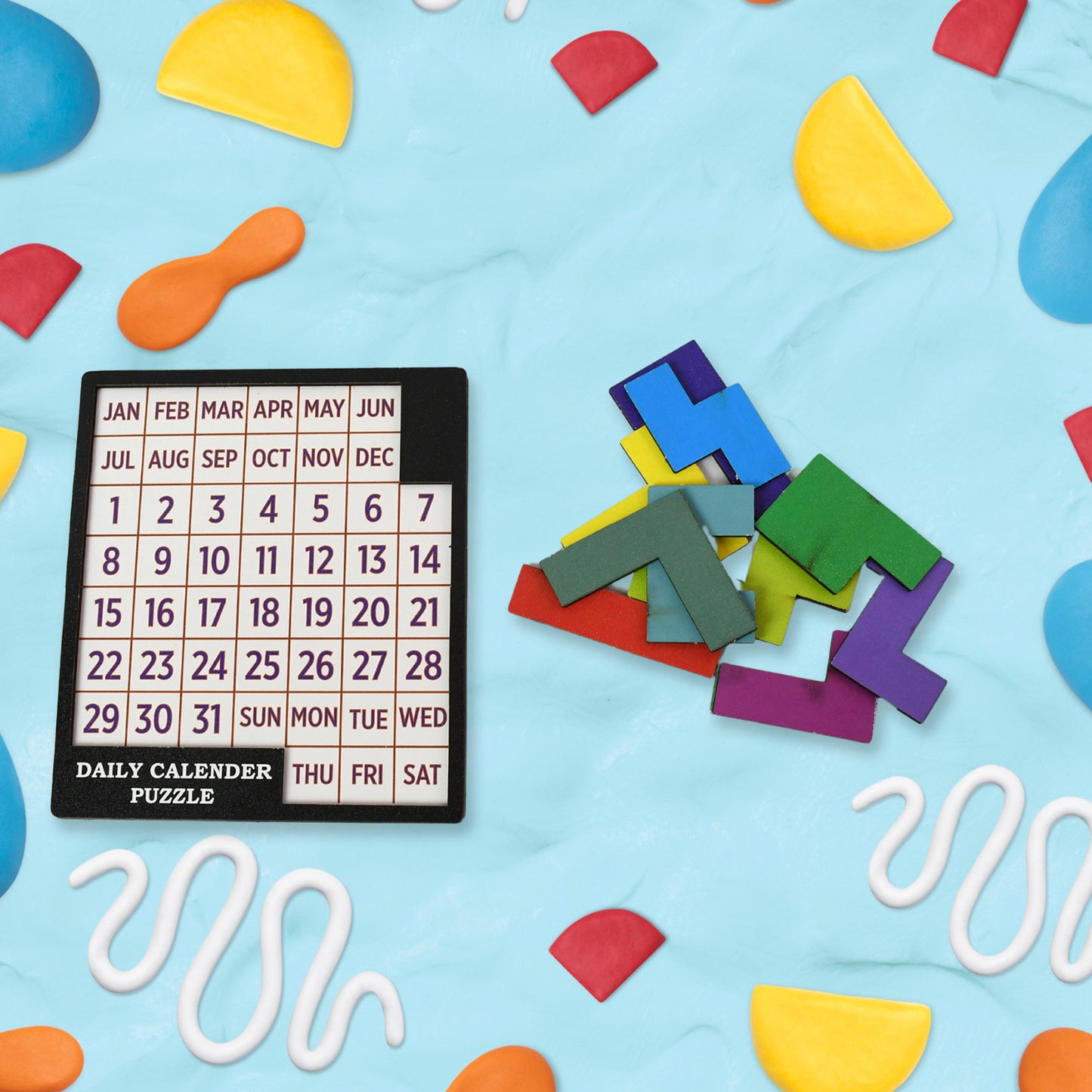 Wooden Daily Calendar Puzzle (Multicolor 1 Set) - Happy Price - Image 5