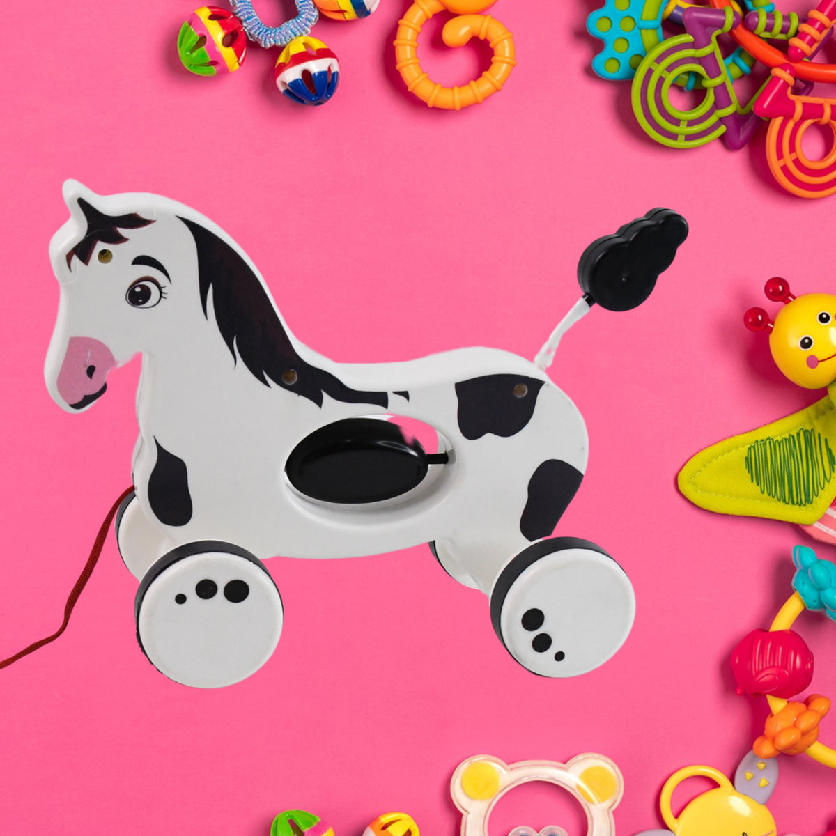 Hourse Pull Along Toddler Toy With Attractive Design - Happy Price - Image 2