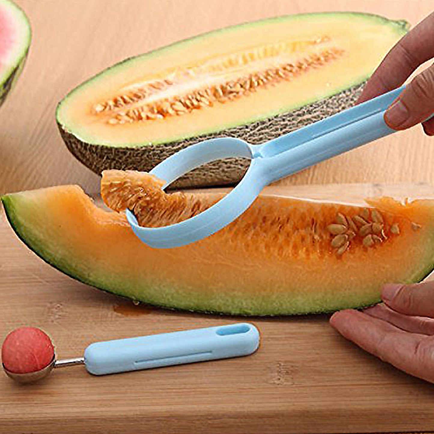 2 In 1 Kitchen Tool - Soft Fruit Peeler And Baller - Avocado Papaya Watermelon Honey Dew - Kitchen Gadget Tool (1 Pc) - Happy Price - Image 2