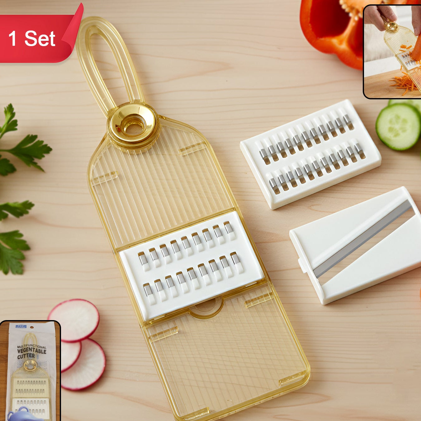 Versatile Vegetable Chopper Set with Multiple Blades for Kitchen Prep - Happy Price - Image 1