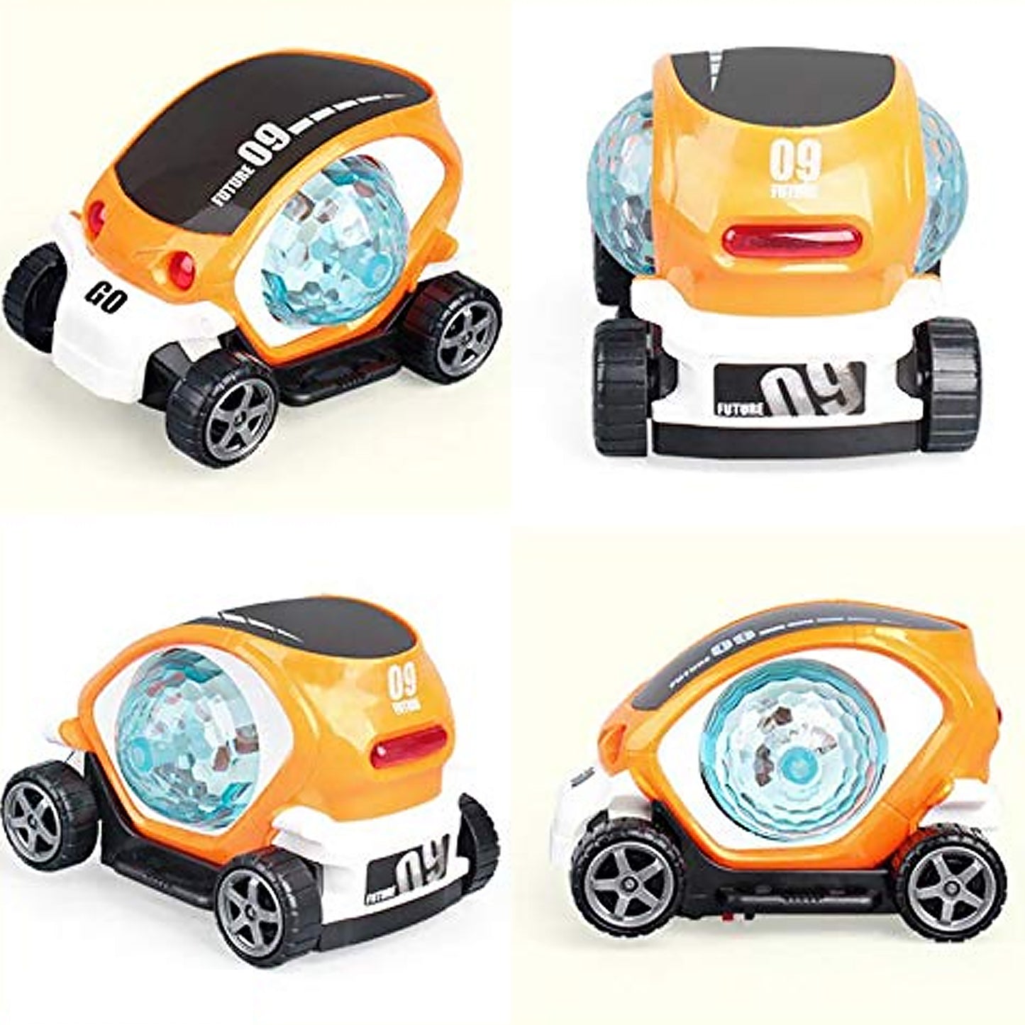 Plastic 360 Degree Rotating Stunt Car Toy For Kids - Bump And Go Action With 4d Lights And Music Plastic Mini Car With Disco Ball (1 Pc Battery Not Included) - Happy Price - Image 6