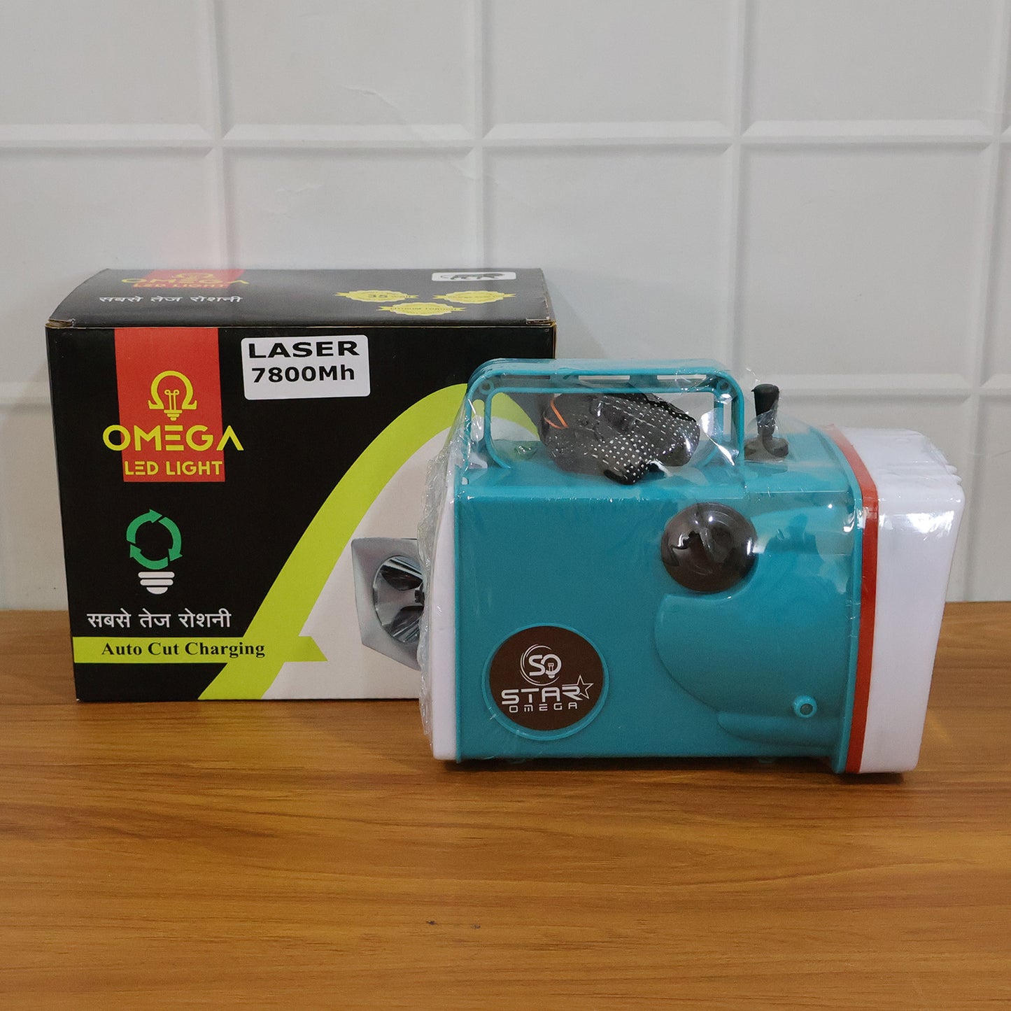 Omega 7800mAh Rechargeable LED Torch with Laser Beam - 1 Pc - Great Price - Image 7