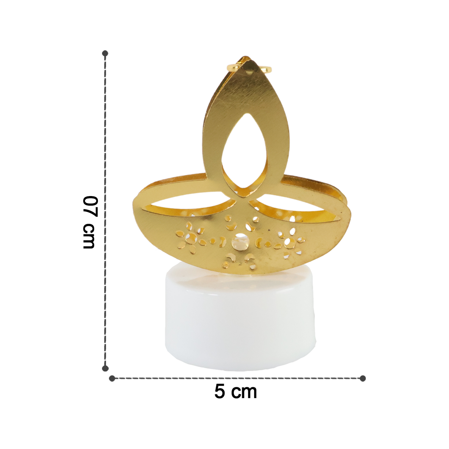 Set of 6 Golden Diya LED Tealight Candles - Flameless Decorative Lights - Happy Price - Image 6