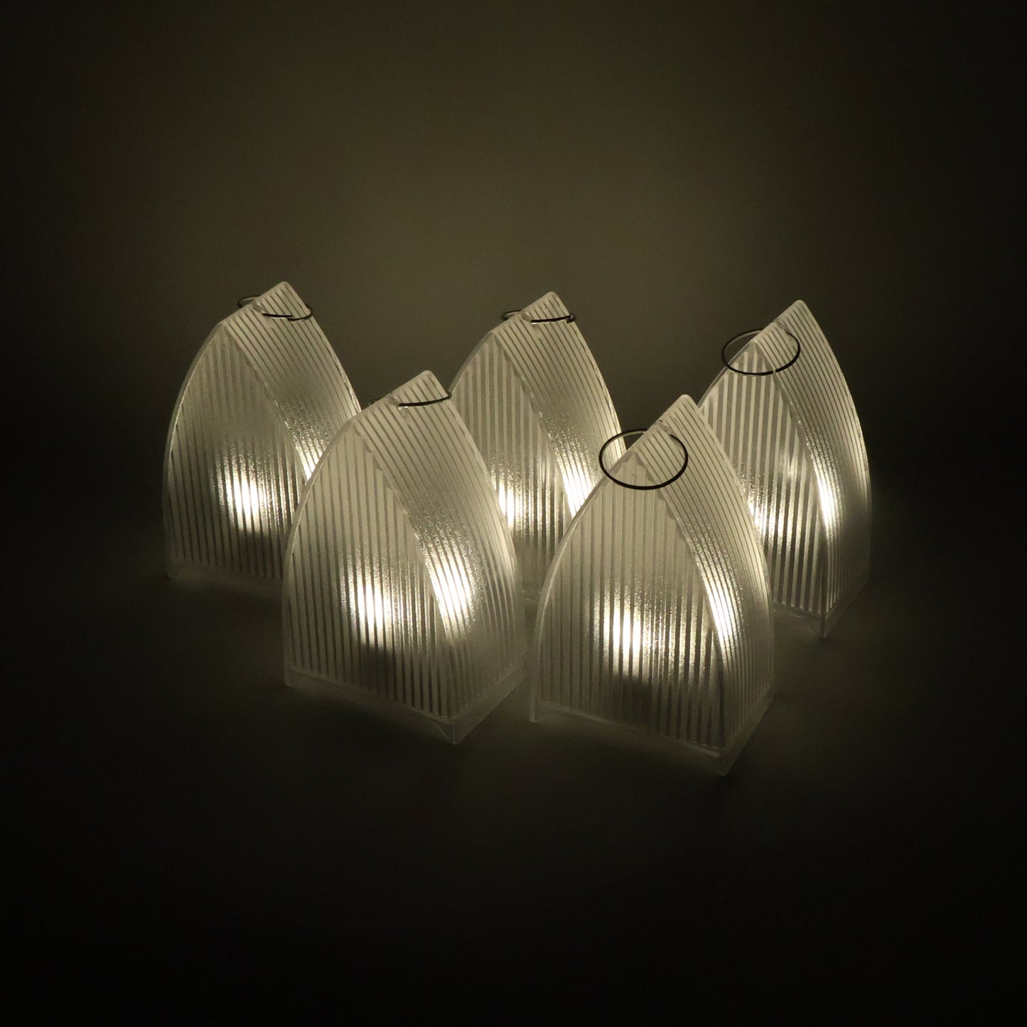 5 Pc Set Frosted LED Flameless Lantern Lights - Battery Operated Decorative Lamps - Happy Price - Image 3