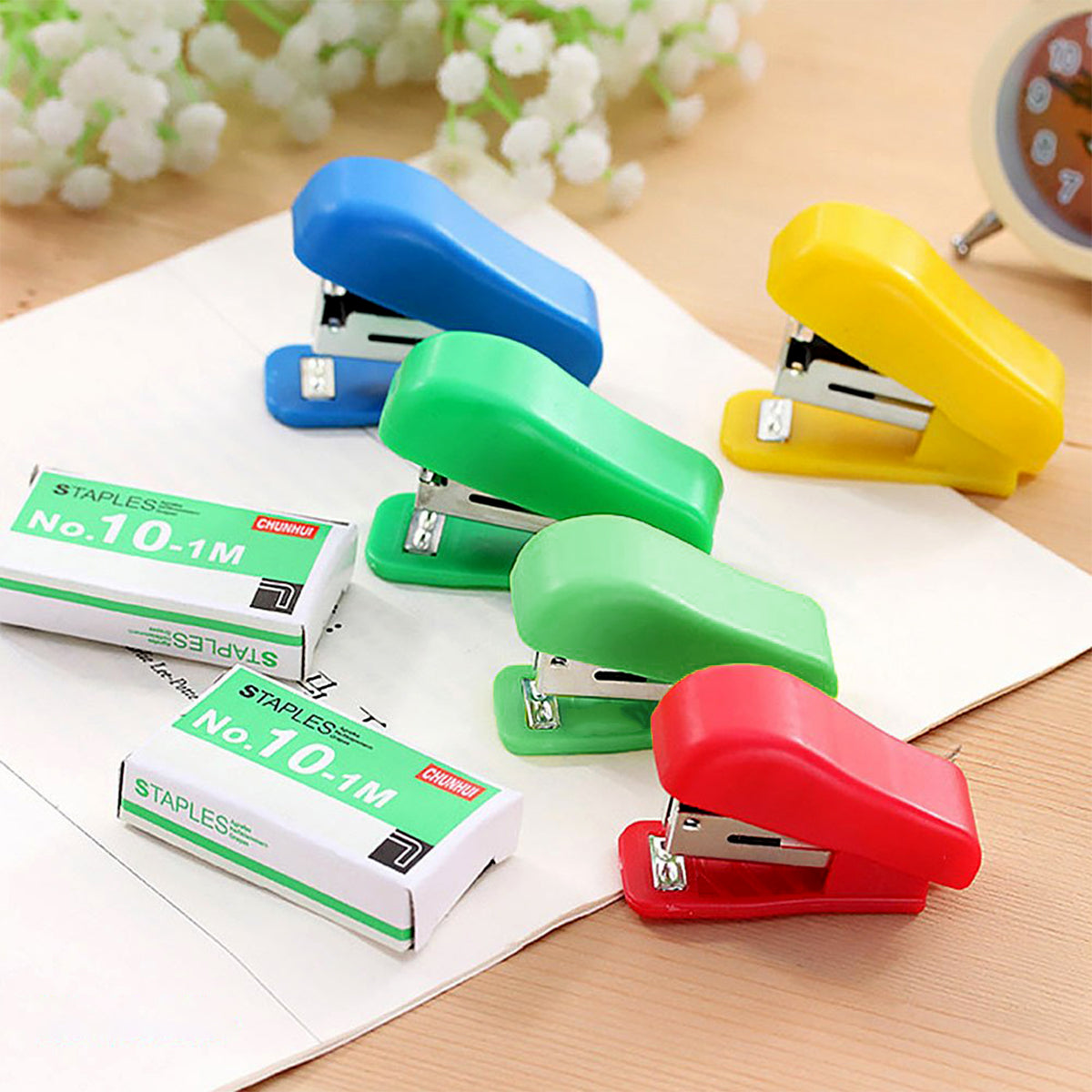 20 Pcs Mini Stapler Set with No.10 Staples - Assorted Colors - Happy Price - Image 3