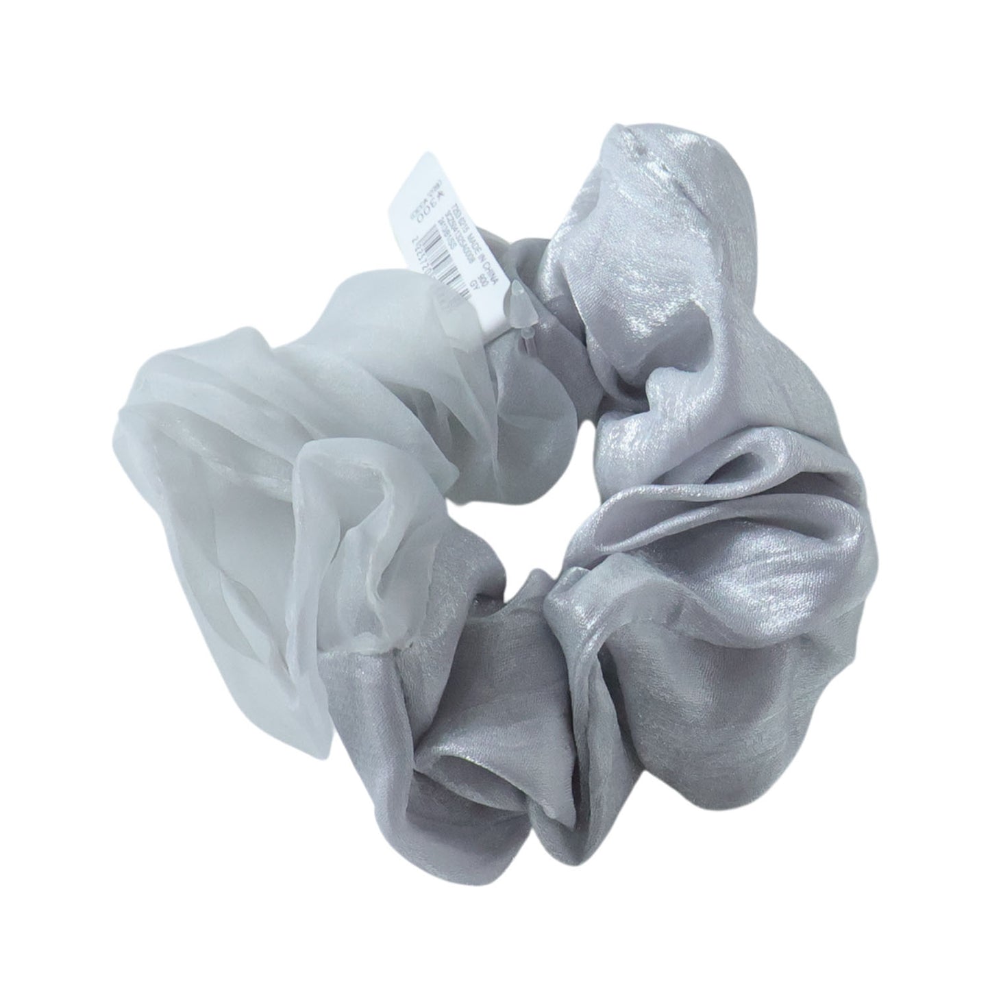 Dual-Tone Satin Mesh Hair Scrunchie (1 Pc) - Happy Price - Image 4