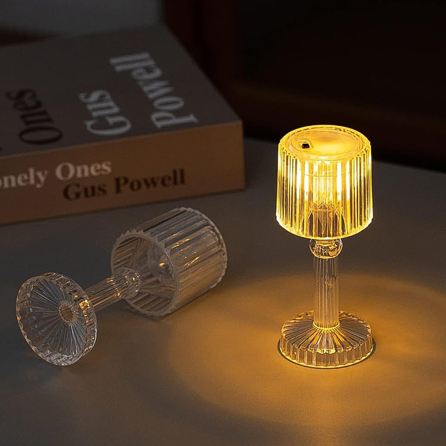 Mini Acrylic Led Desk Lamps Table Lamp Portable Crystal (1 Pc Small) - Happy Price - Image 3