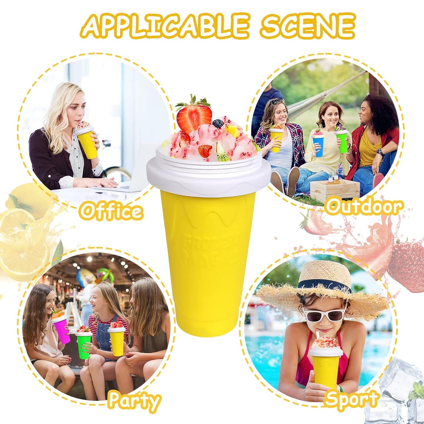 Smoothies Maker Cup Magic Quick Frozen Smoothies Cup Cooling Cup Double Layer Squeeze Cup Slushy Maker (1 Pc) - Happy Price - Image 6