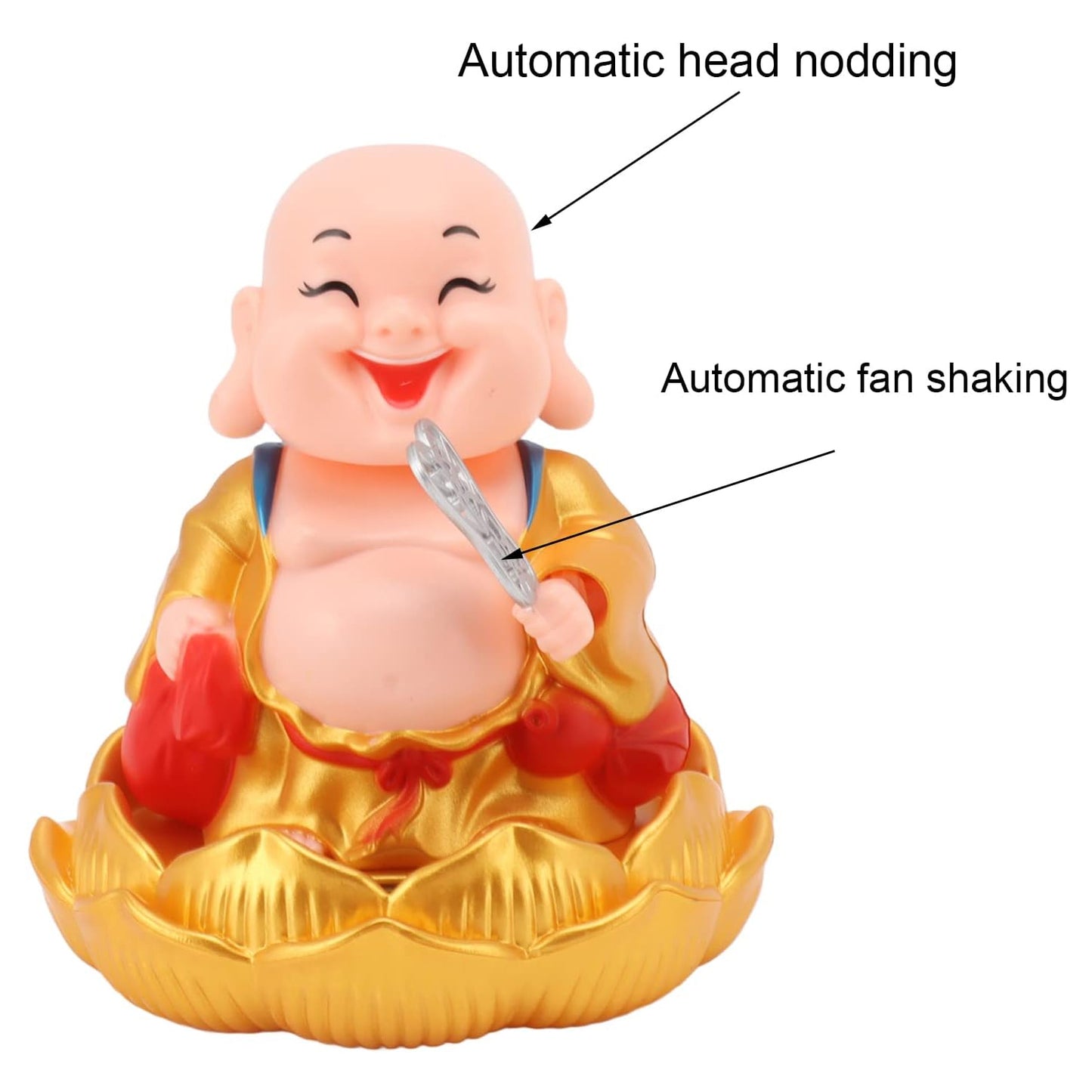 Solar Power Moving Buddha Car Ornament (1 Pc) - Happy Price - Image 6